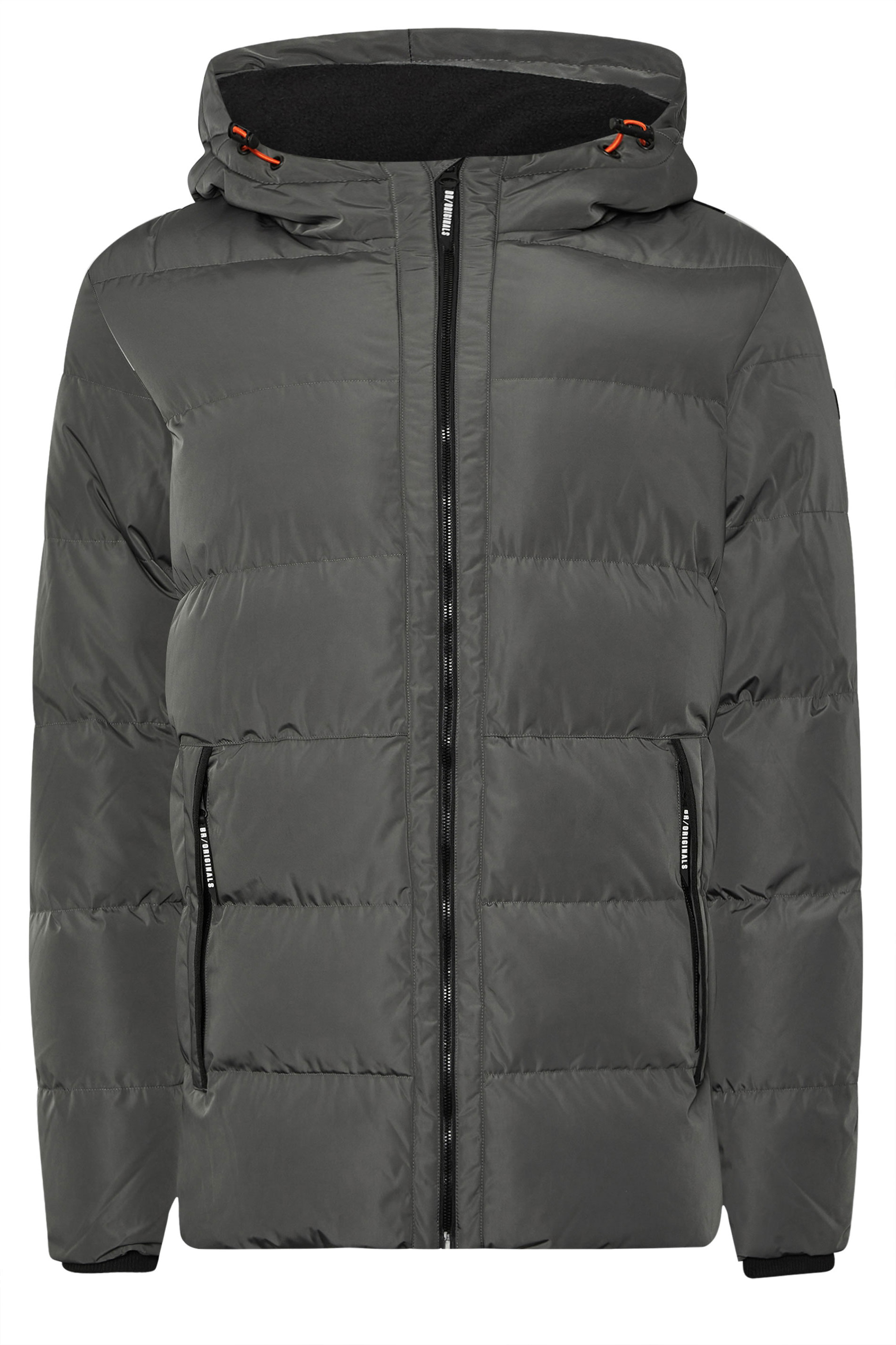 BadRhino Big & Tall Charcoal Grey Hooded Puffer Jacket 6