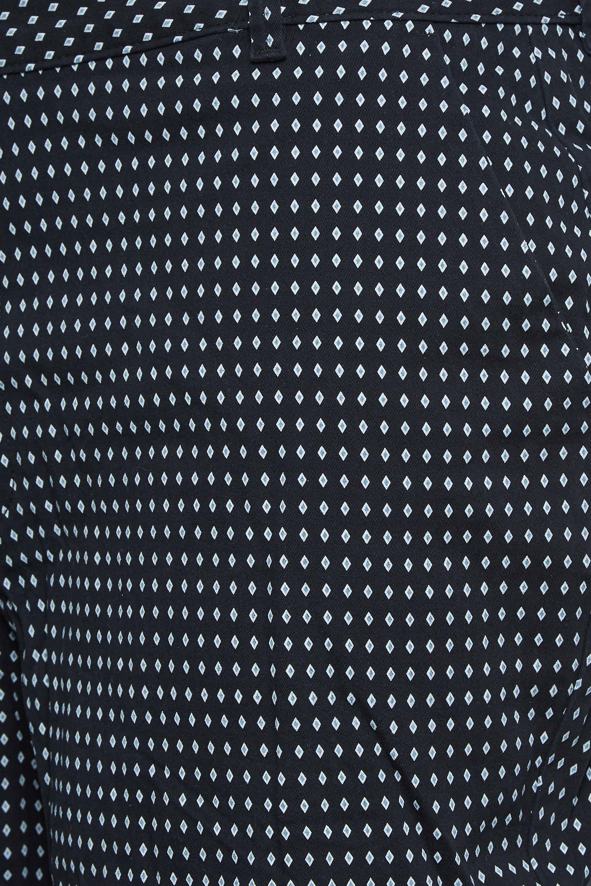 BadRhino Big & Tall Navy Blue Diamond Print Stretch Chino Shorts | BadRhino 3