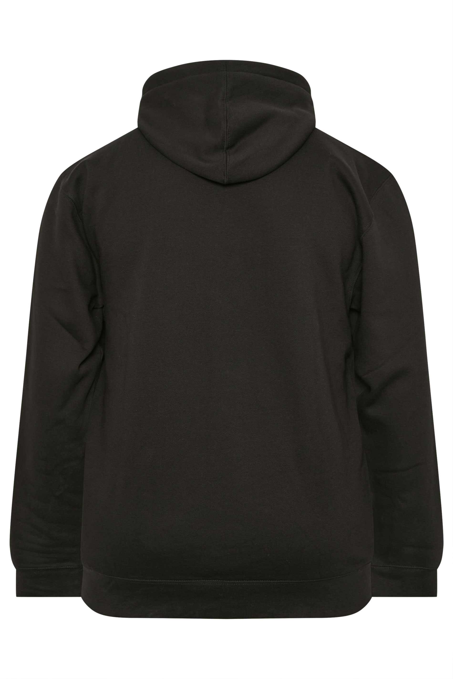 KAM Big & Tall Black California Zip Through Hoodie | BadRhino 5