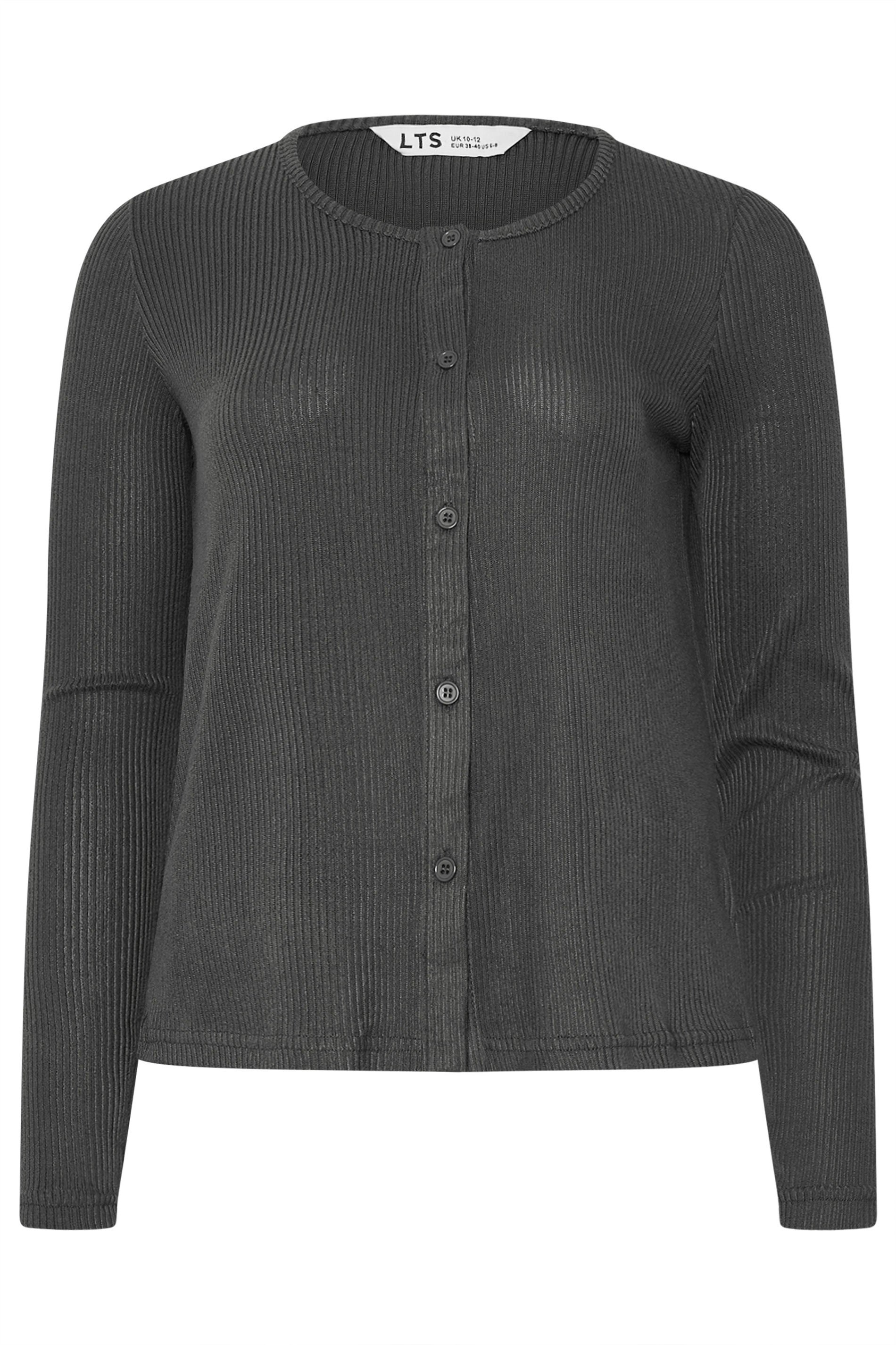 LTS Tall Women's Charcoal Grey Ribbed Cardigan | Long Tall Sally 6