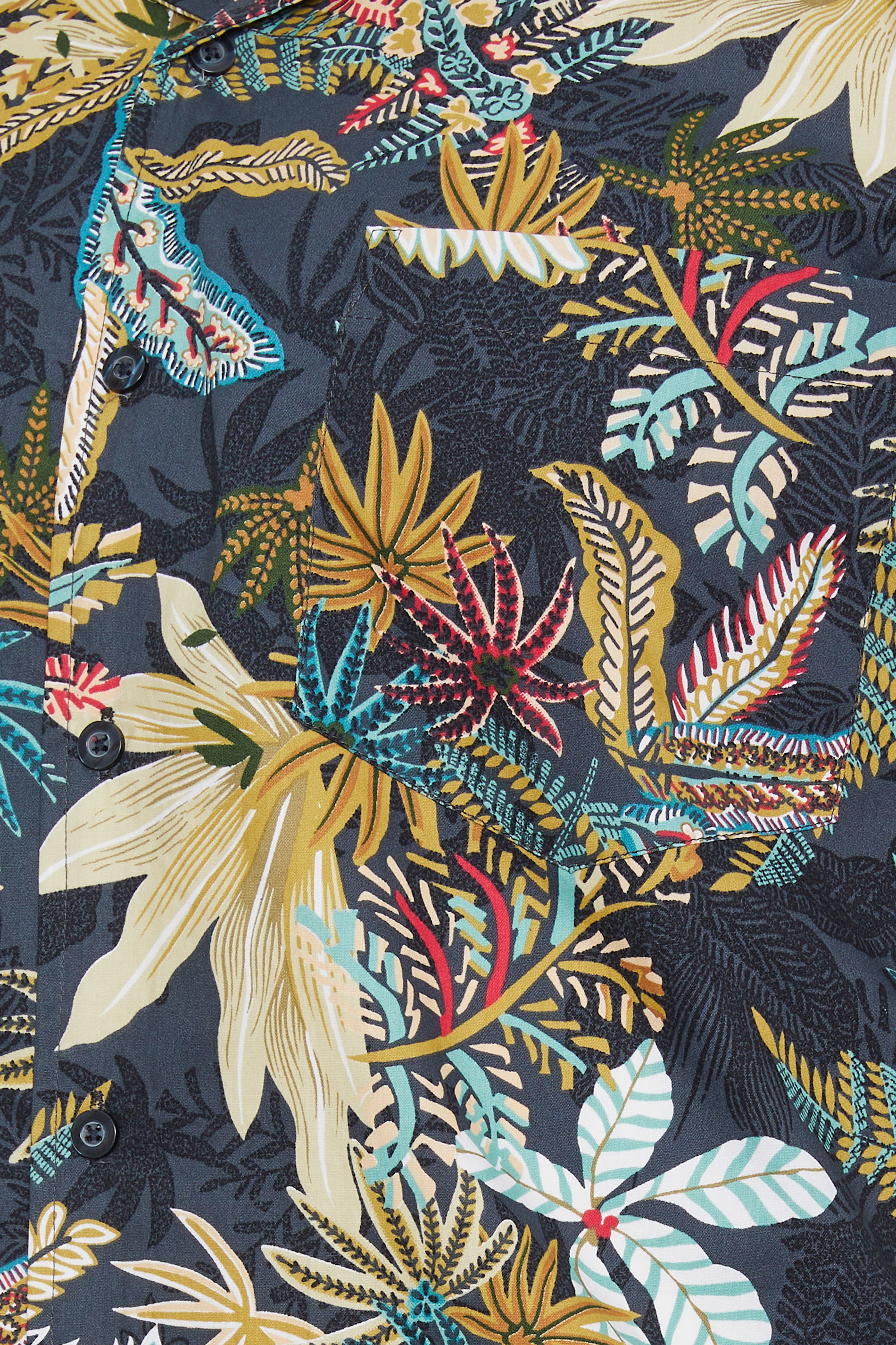 ESPIONAGE Big & Tall Green Jungle Leaf Print Shirt | BadRhino 3