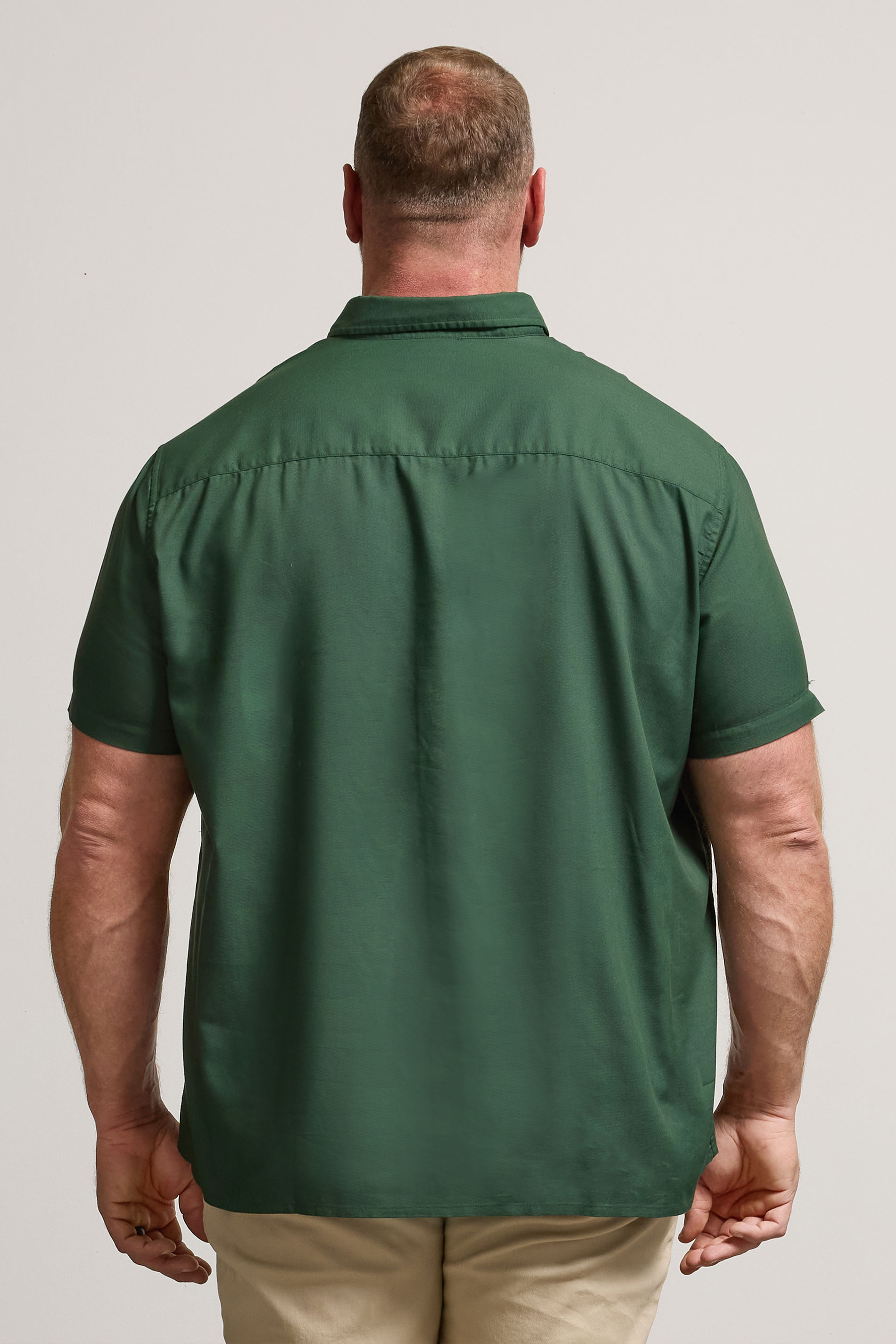 BadRhino Big & Tall Dark Green Short Sleeve Oxford Shirt | BadRhino 3