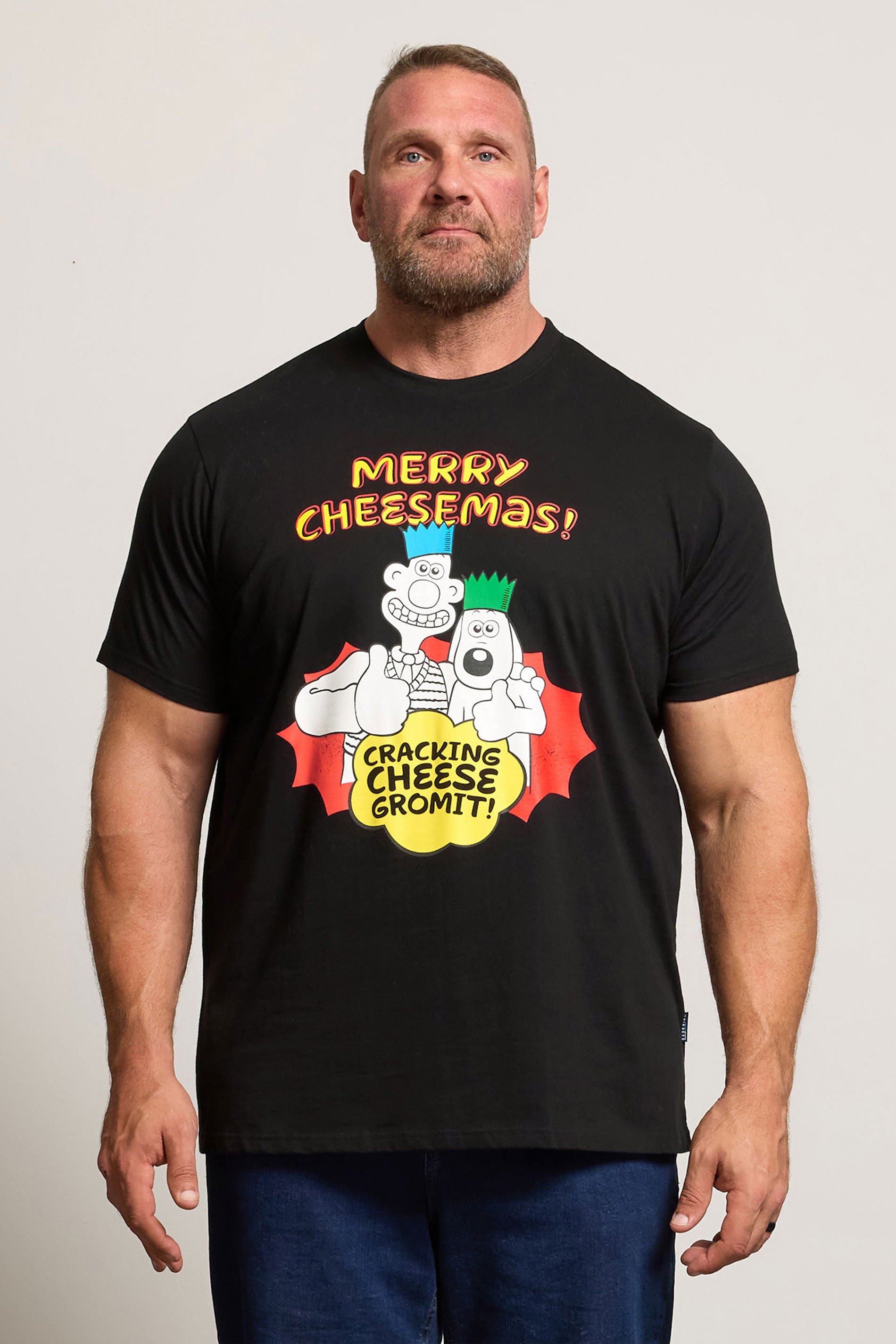 BadRhino Big & Tall Black Wallace & Gromit Graphic T-Shirt | BadRhino 2