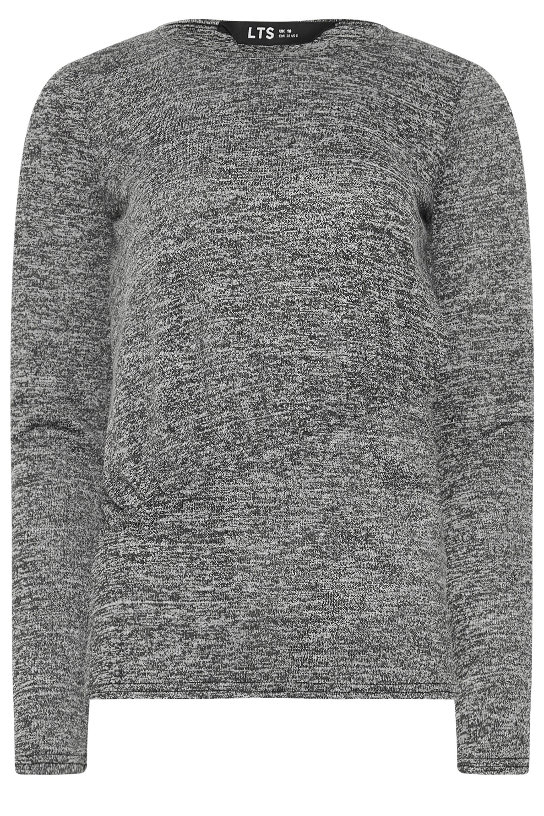 LTS Tall Grey Marl Soft Touch Ruched Top | Long Tall Sally 5