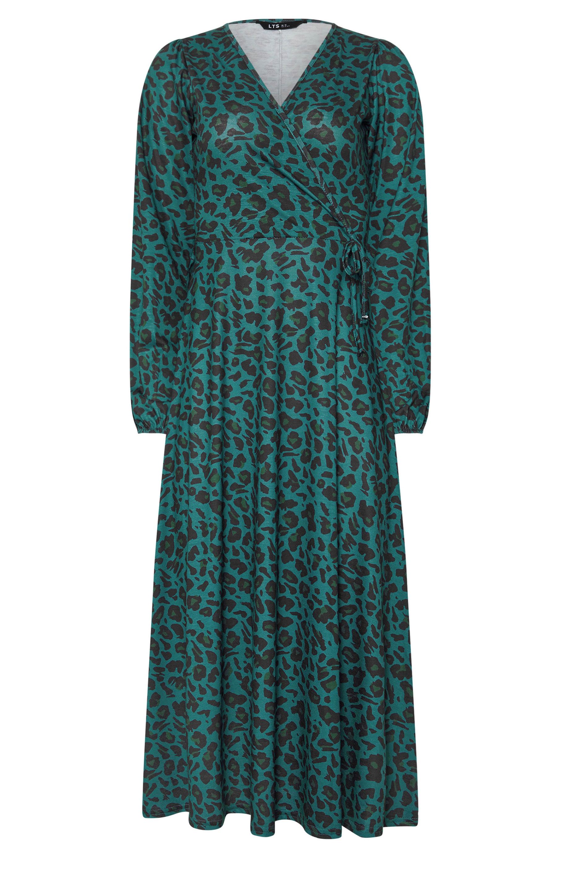 LTS Tall Forest Green Leopard Print Wrap Dress | Long Tall Sally 5