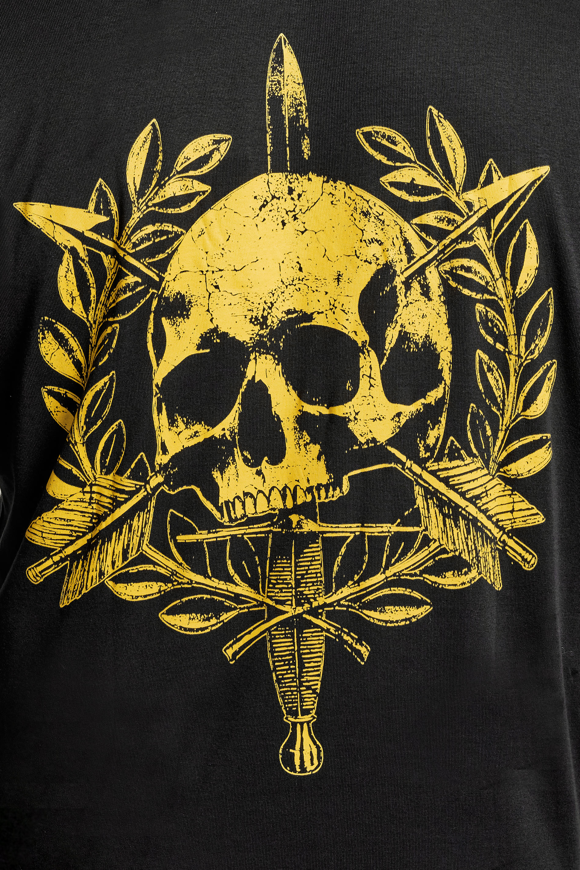 BadRhino Big & Tall Black Skull Emblem Extra Long Graphic T-Shirt | BadRhino 5