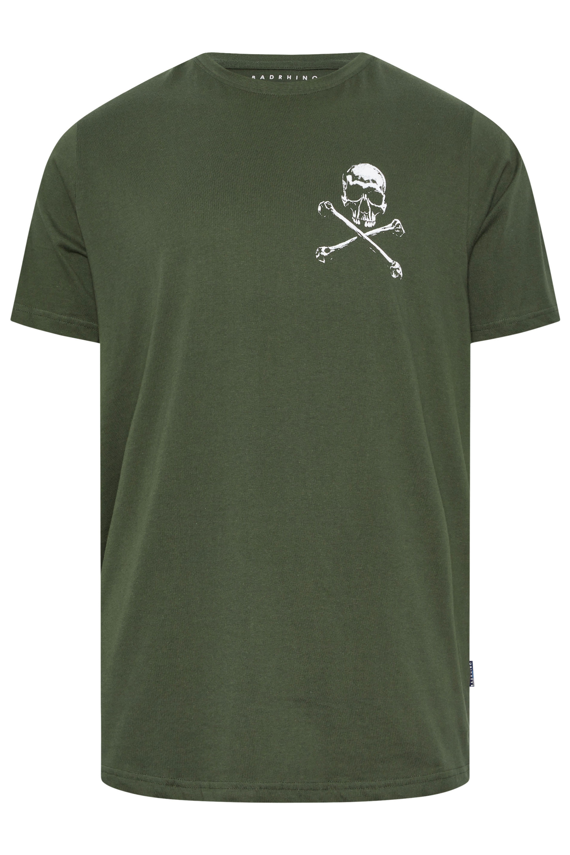  BadRhino Big & Tall Khaki Green Skull & Crossbones Graphic T-Shirt | BadRhino 6