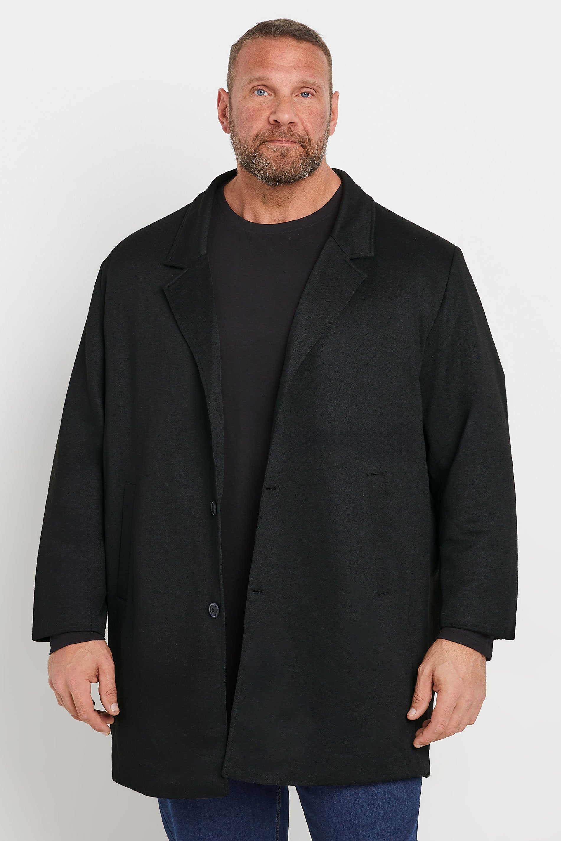 JACK & JONES Big & Tall Black Formal Coat | BadRhino 1