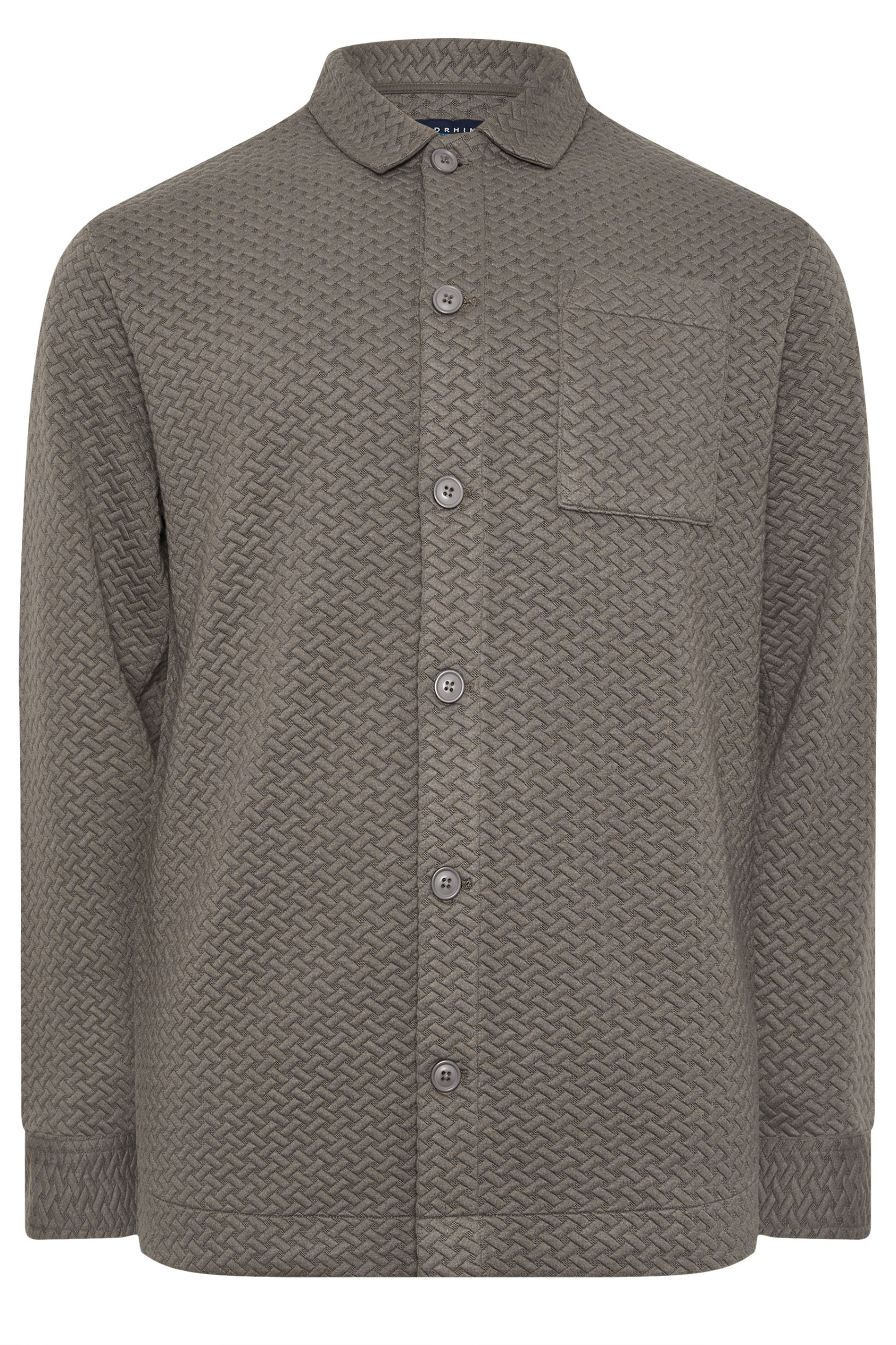 BadRhino Big & Tall Beige Brown Jersey Textured Overshirt | BadRhino 6