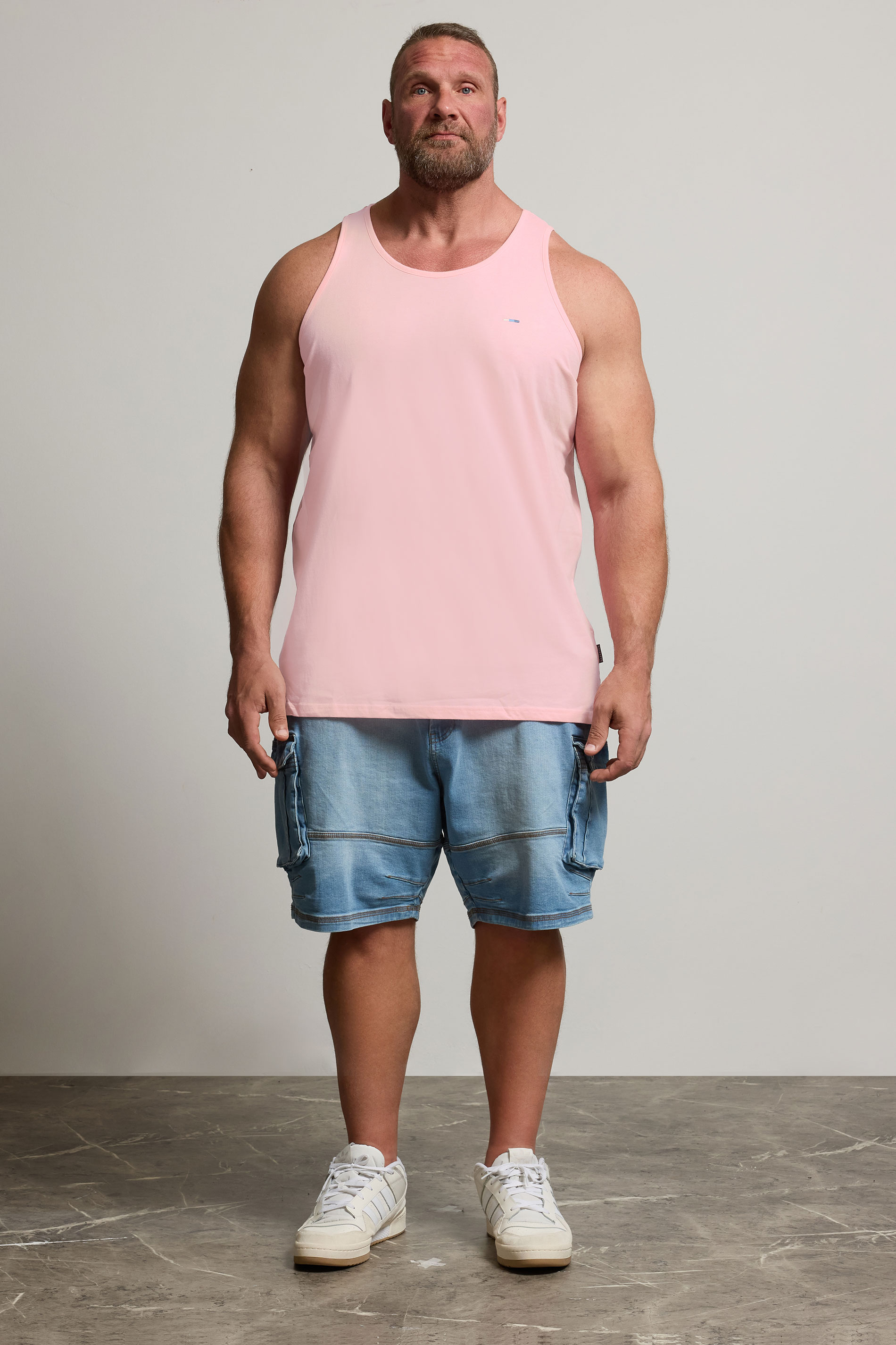 BadRhino Big & Tall Light Pink Vest Top | BadRhino 2