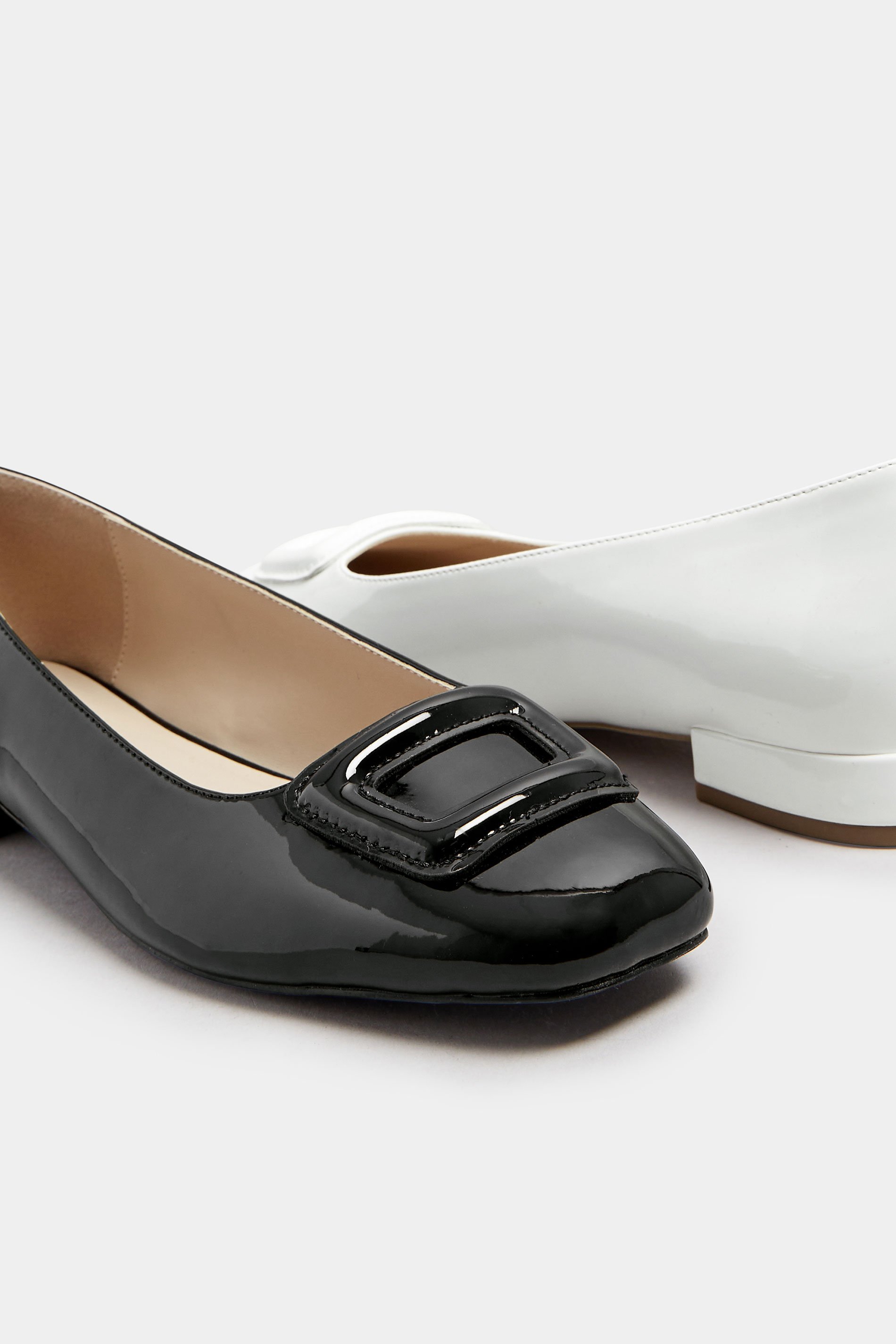LTS Black Patent Square Toe Flats In Standard Fit | Long Tall Sally 6