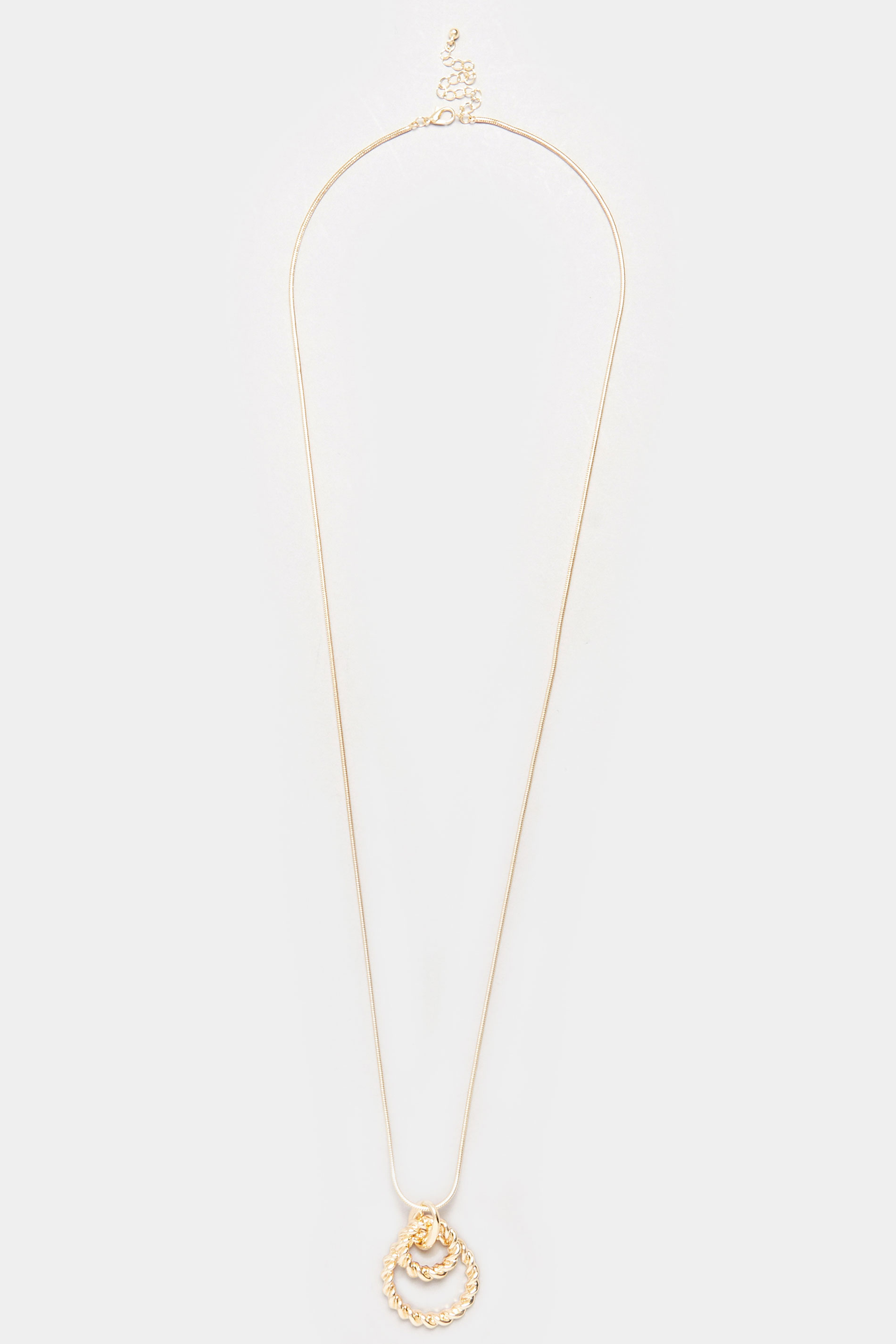 Gold Tone Twist Pendant Longline Necklace | Yours Clothing 2