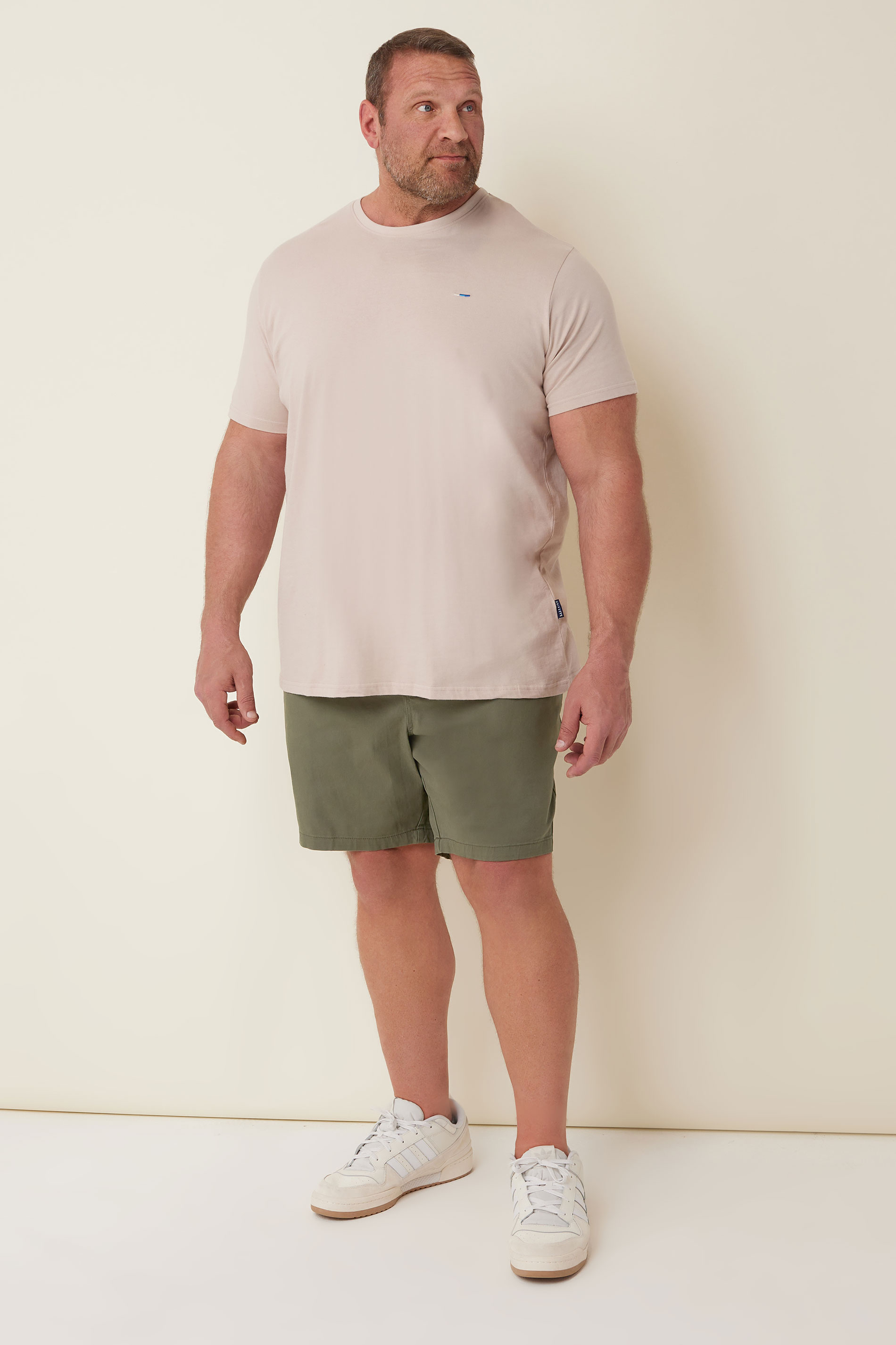 BadRhino Khaki Green Stretch Elasticated Waist Chino Shorts | BadRhino 4