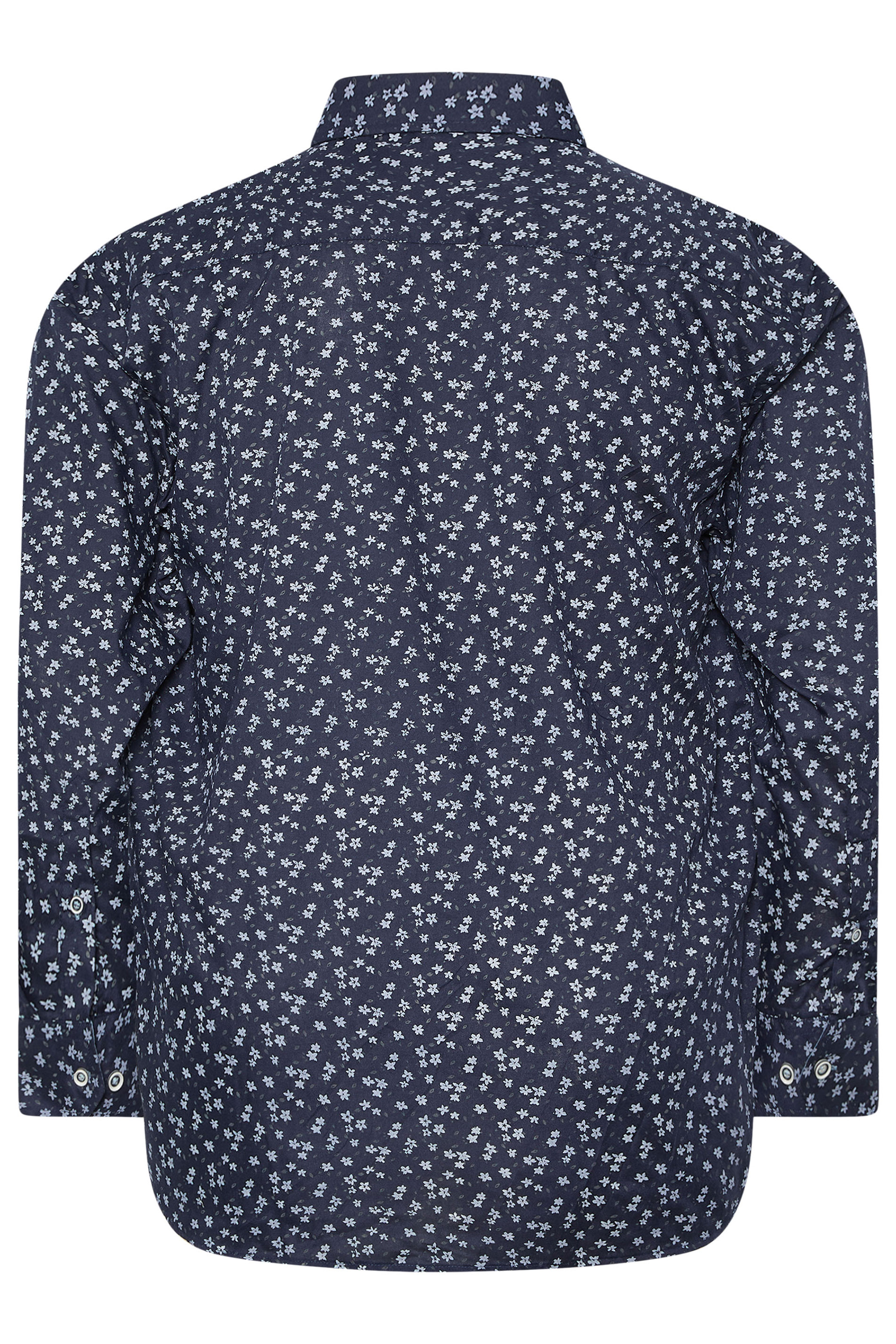 KAM Big & Tall Navy Blue Floral Shirt | BadRhino 4