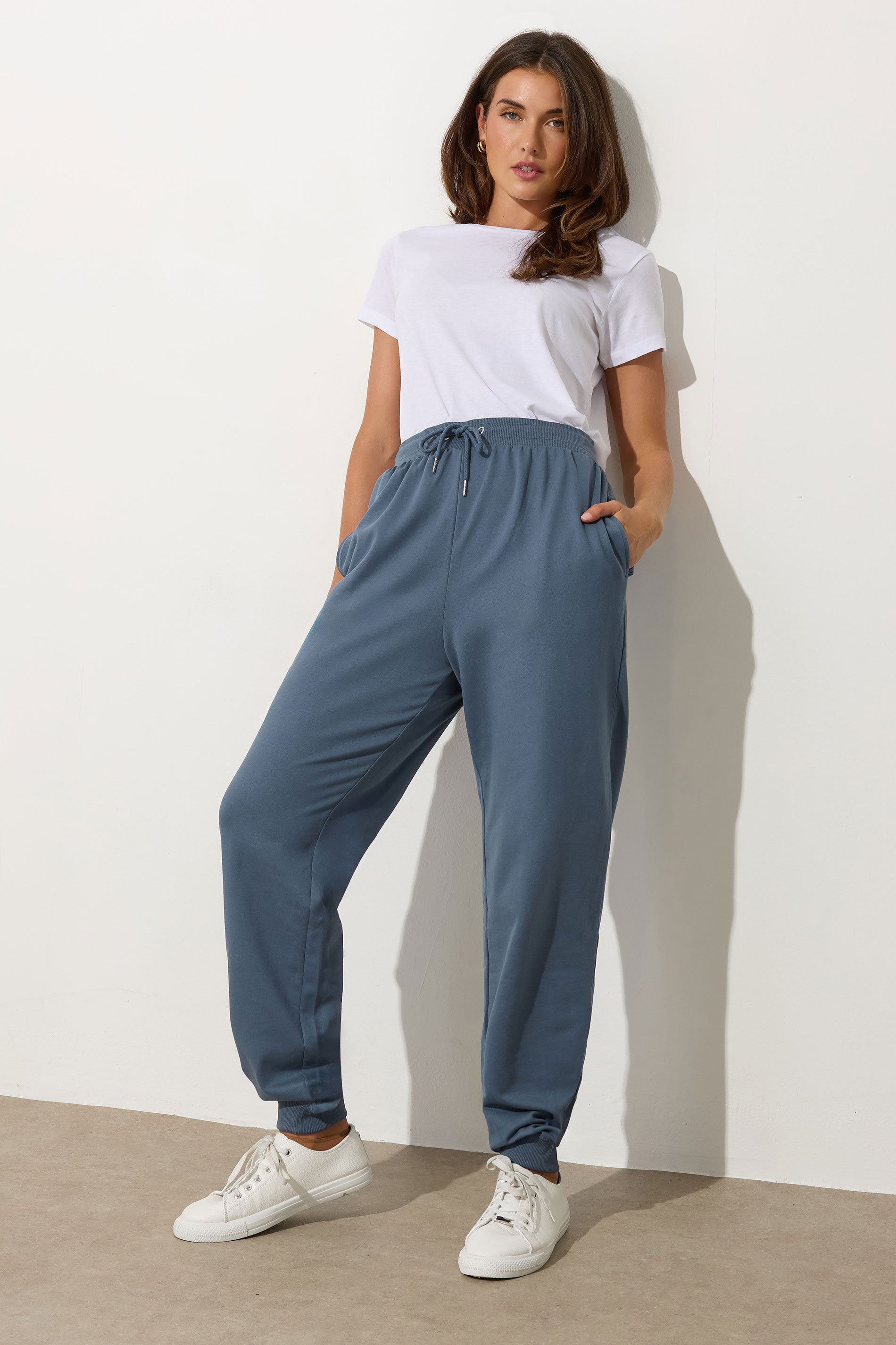 LTS Tall Denim Blue Cuffed Joggers | Long Tall Sally 2