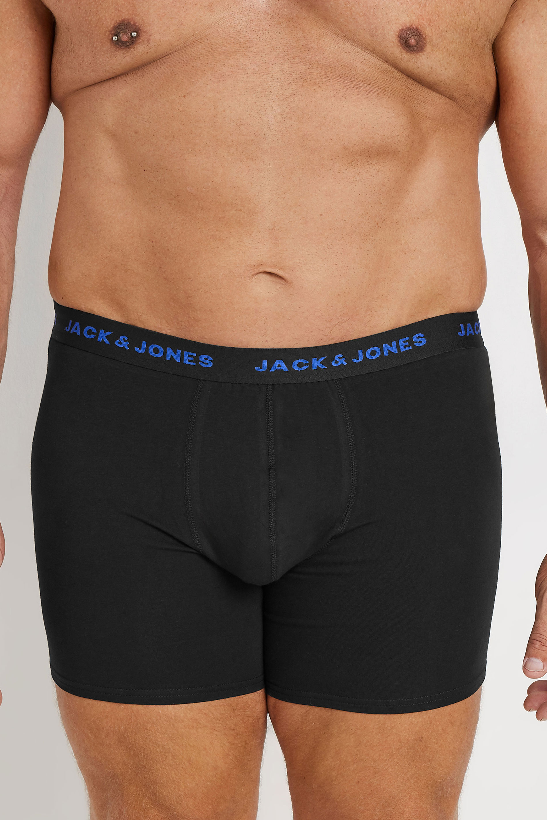 JACK & JONES Big & Tall 5 PACK Black Branded Boxers | BadRhino 3