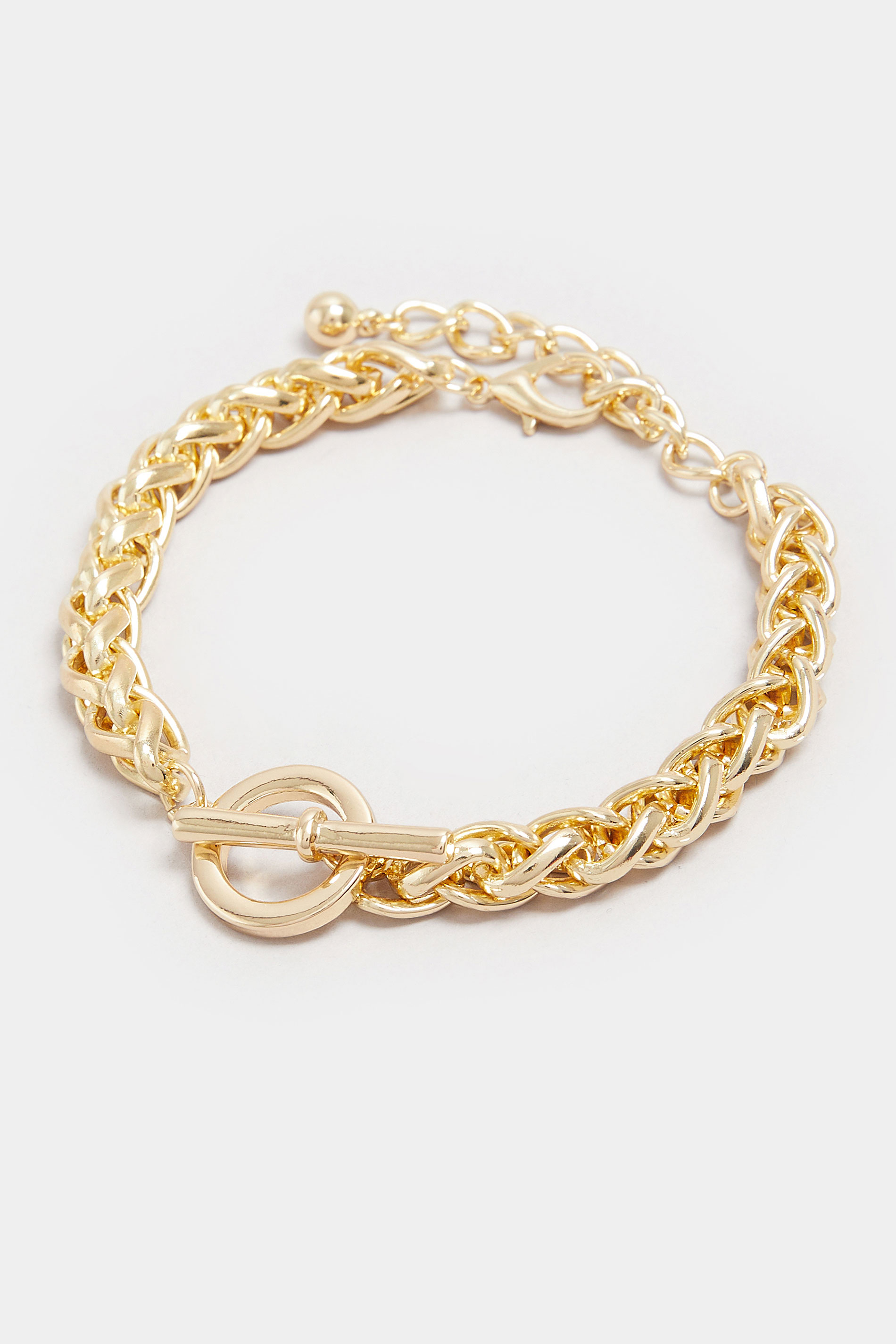 Gold Tone Linked Chain Bracelet | Yours Clothing 2
