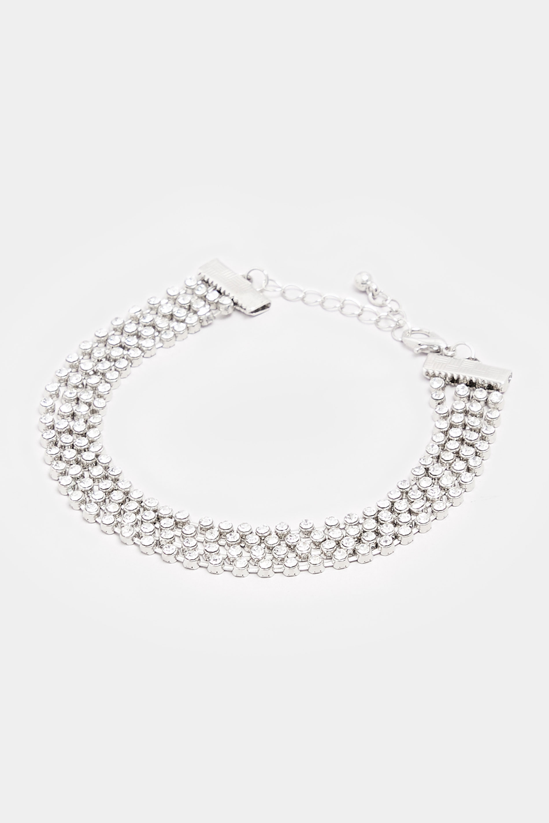 Silver Tone Diamante Multi Layer Bracelet | Yours Clothing 2