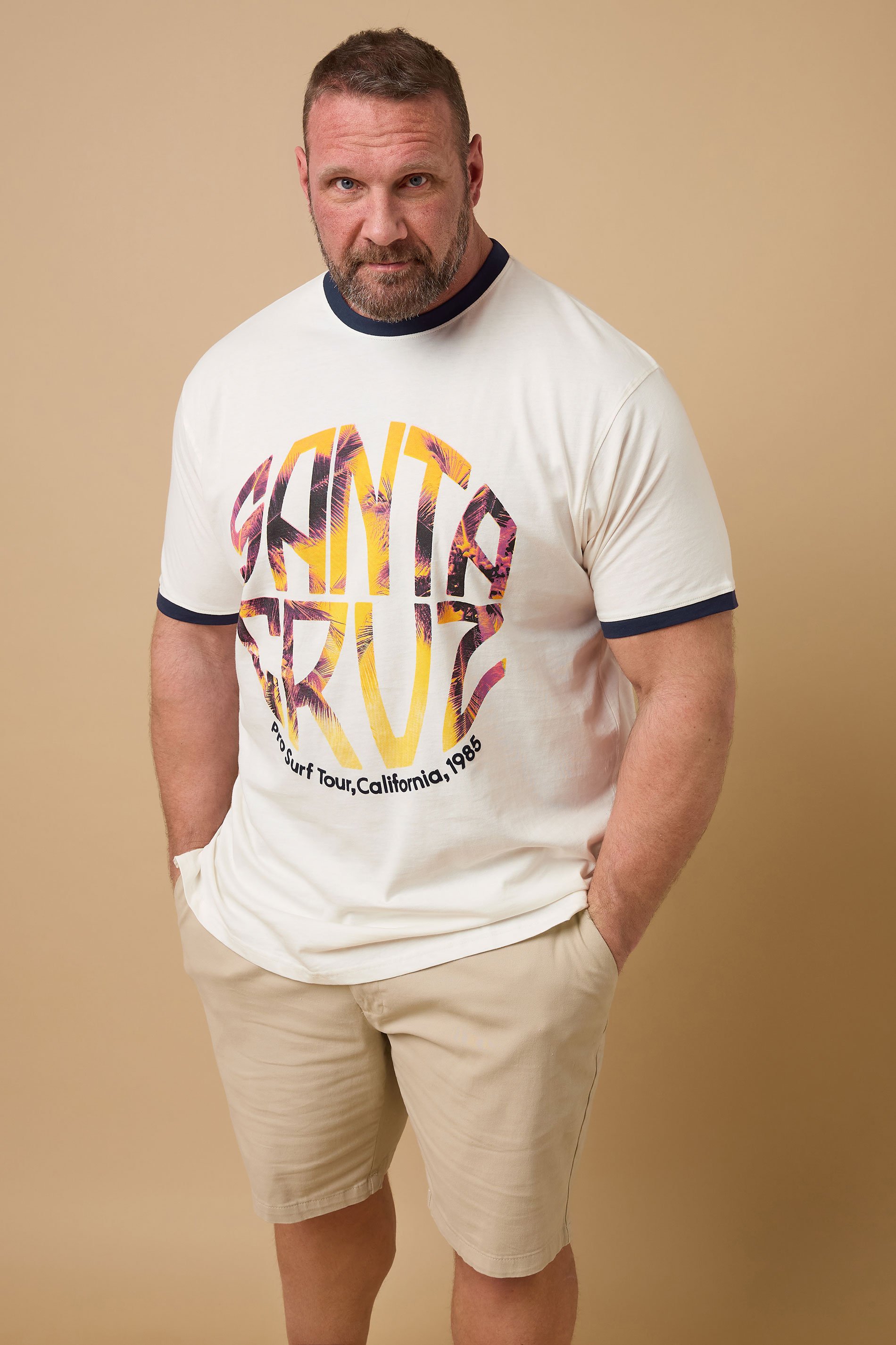 KAM Big & Tall White 'Santa Cruz' T-Shirt | BadRhino 1