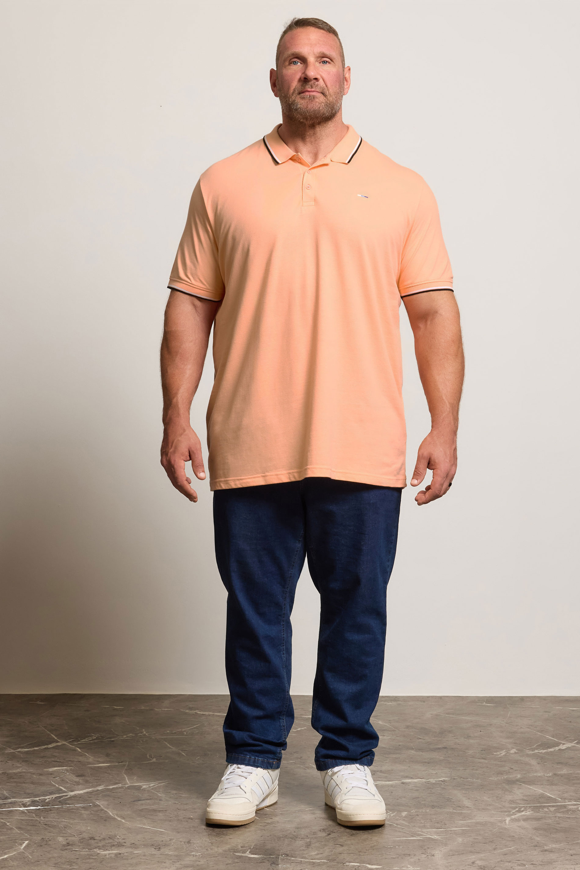 BadRhino Big & Tall Light Orange Tipped Polo Shirt | BadRhino 2