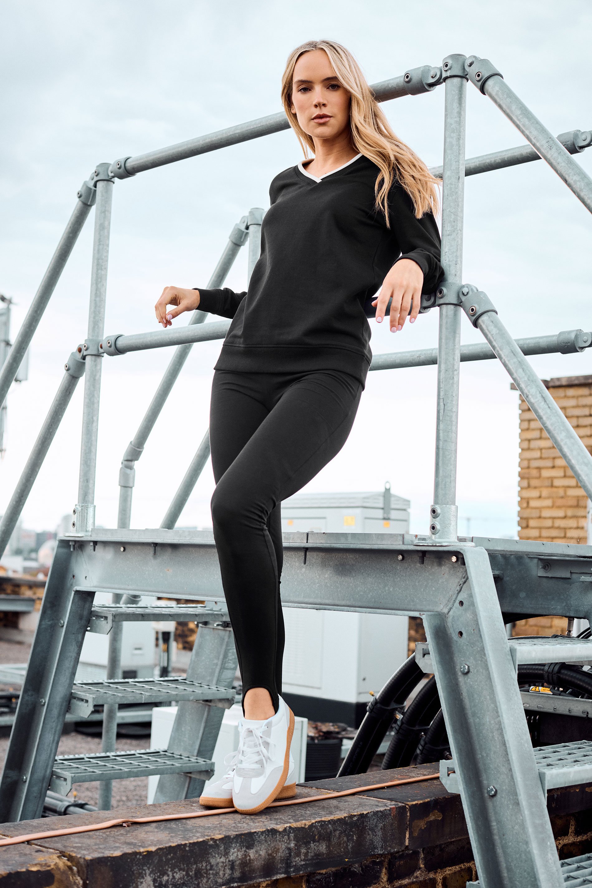 LTS Tall Black Cotton Stirrup Leggings | Long Tall Sally 1