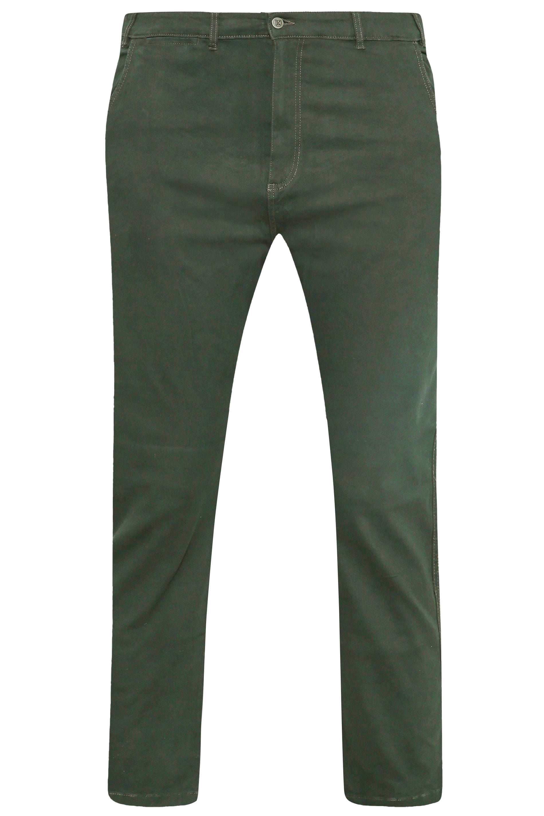 KAM Dark Khaki Green Chino Trousers | BadRhino 4