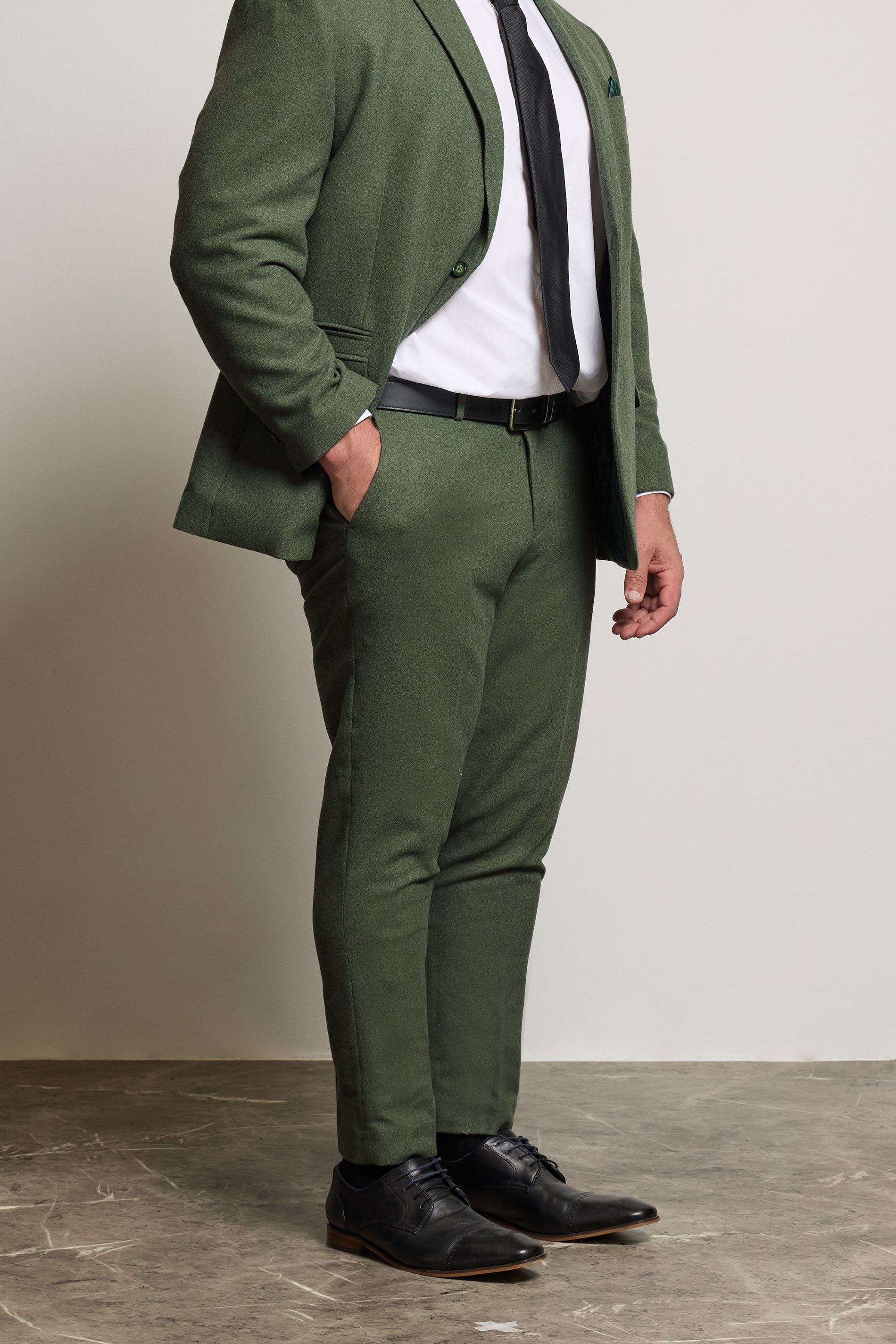 BadRhino Tailoring Big & Tall Green Tweed Suit Trouers | BadRhino 1