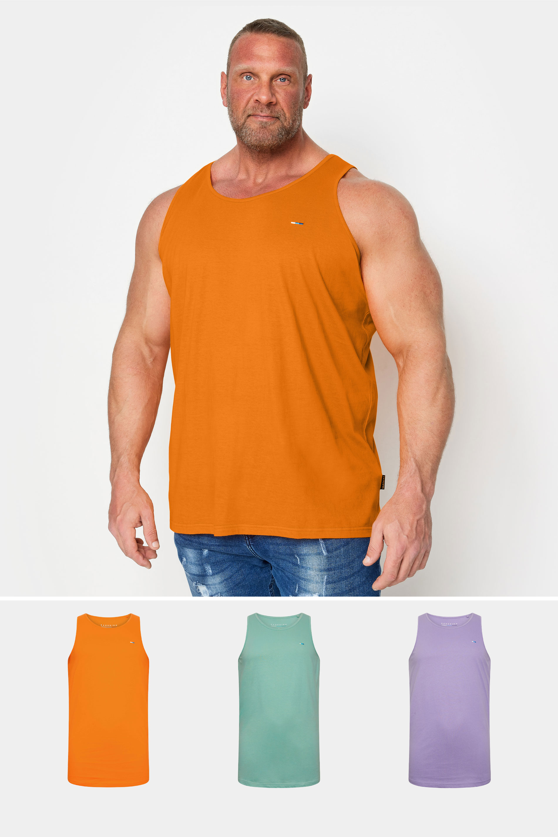 BadRhino Violet Purple/Mineral Blue/Orange 3 Pack Vests | BadRhino 1