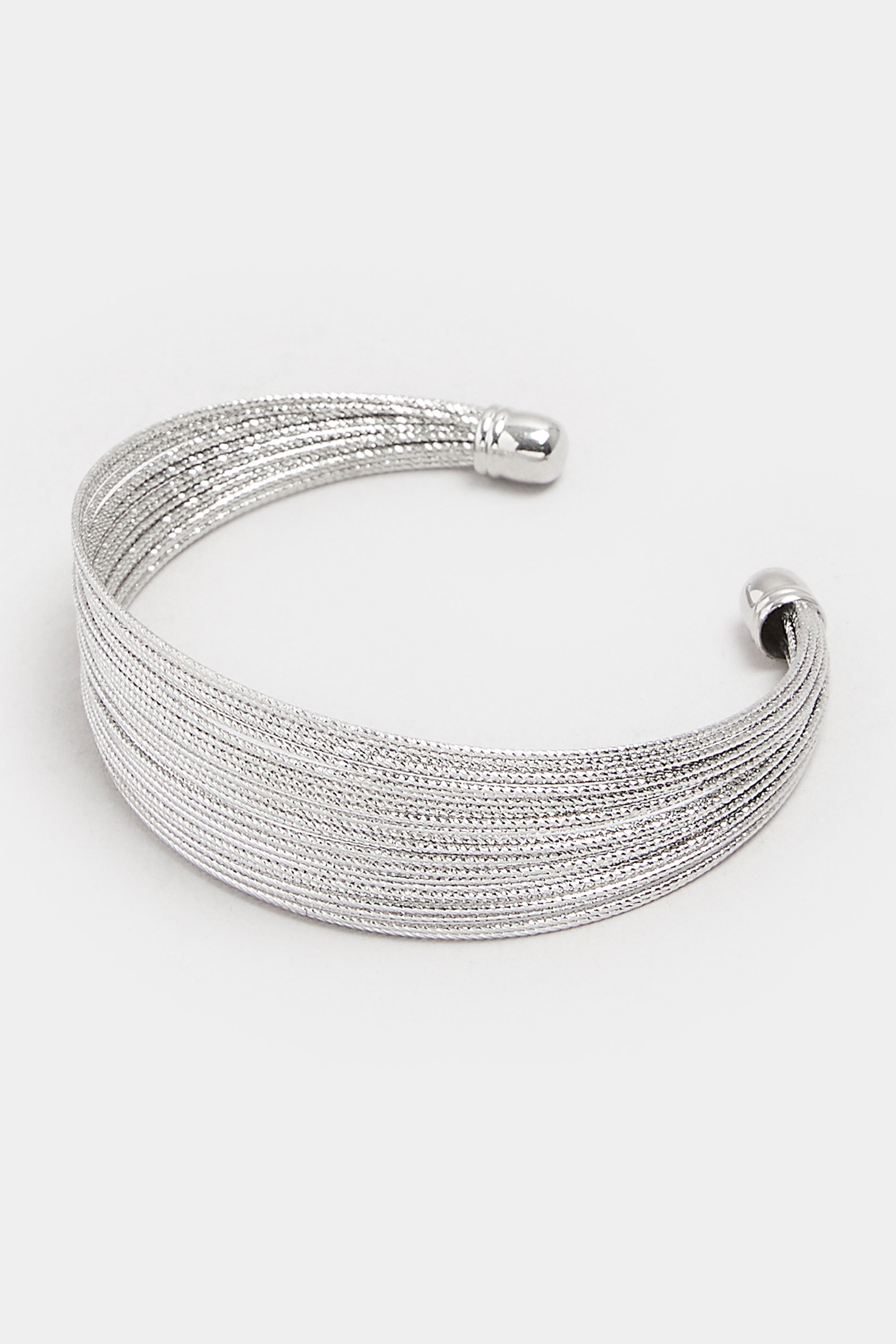 Silver Tone Multi Strand Cuff Bracelet | Yours Clothing 2