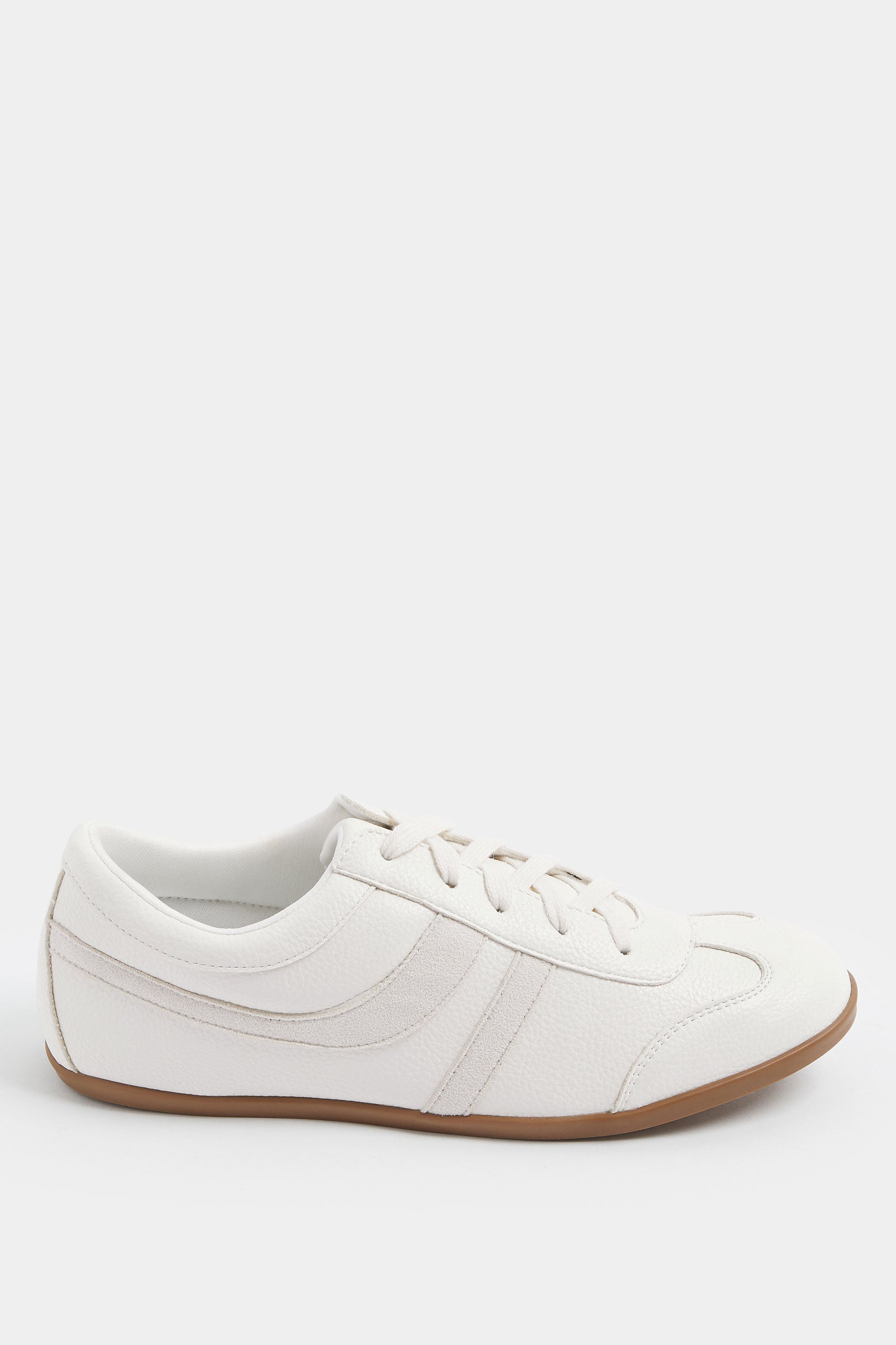 LTS Ivory White Retro Stripe Trainers In Standard Fit | Long Tall Sally 2