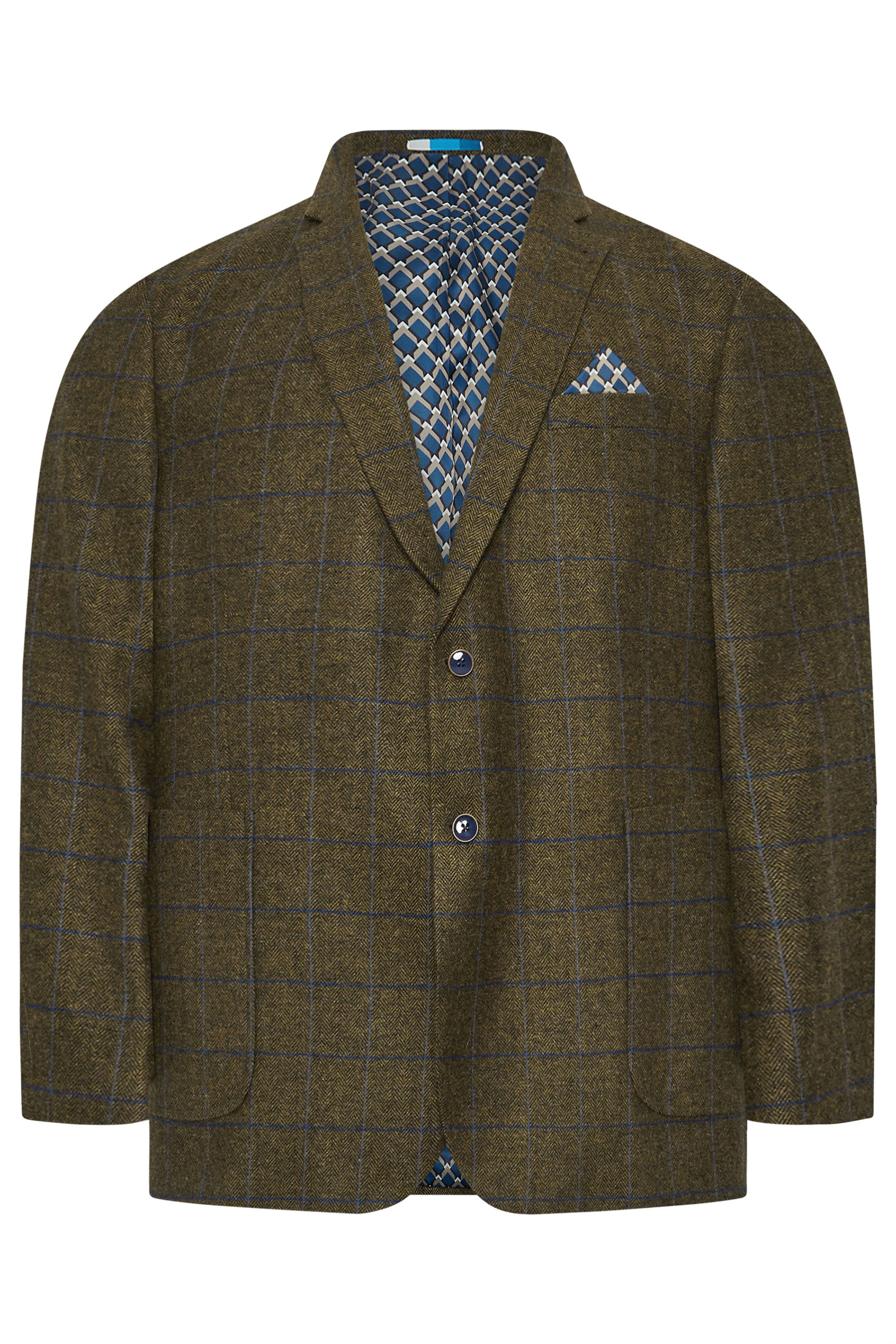 BadRhino Tailoring Big & Tall Brown Tweed Checked Suit Jacket | BadRhino 9