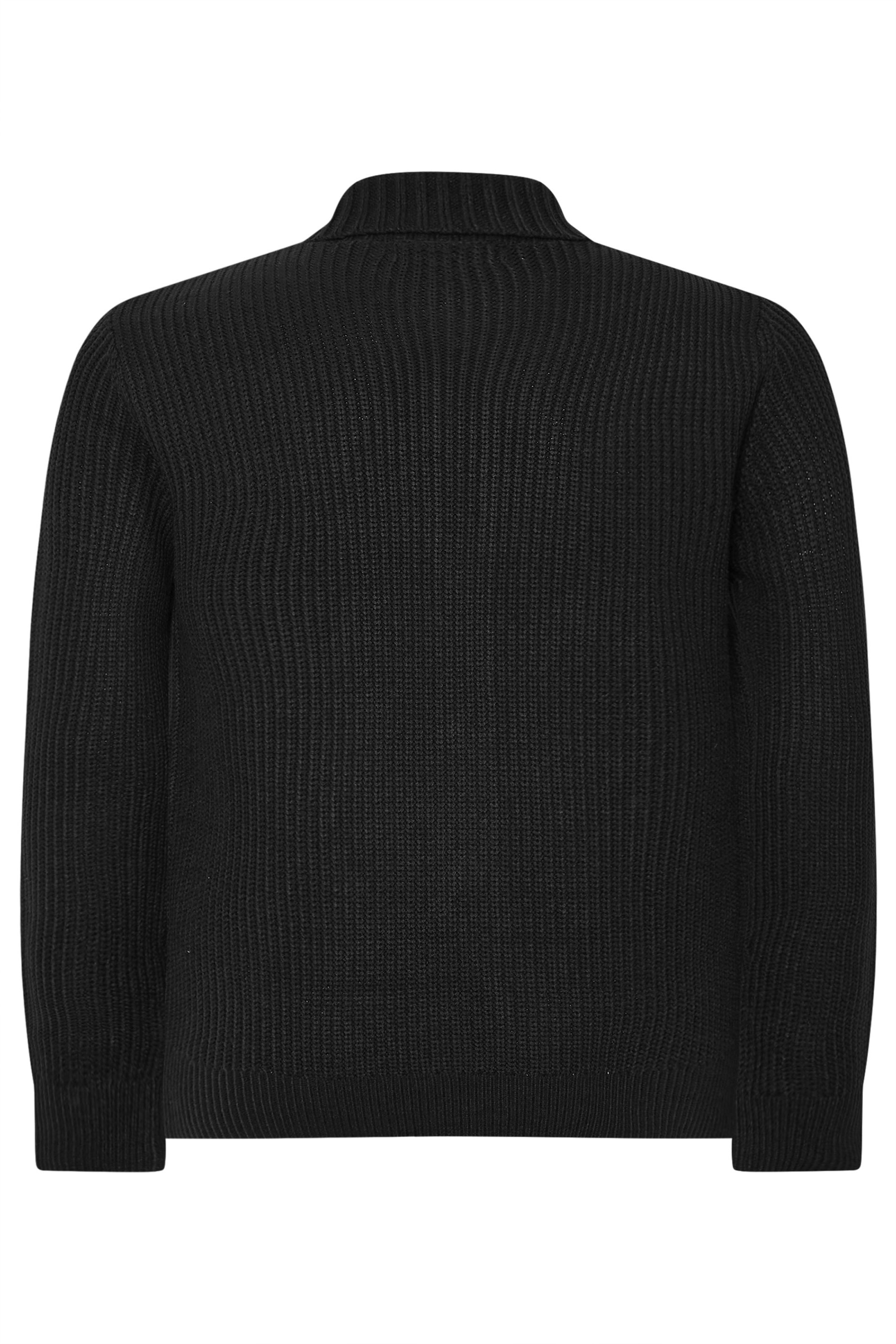 BadRhino Big & Tall Black Long Sleeve Knitted Shirt | BadRhino 9