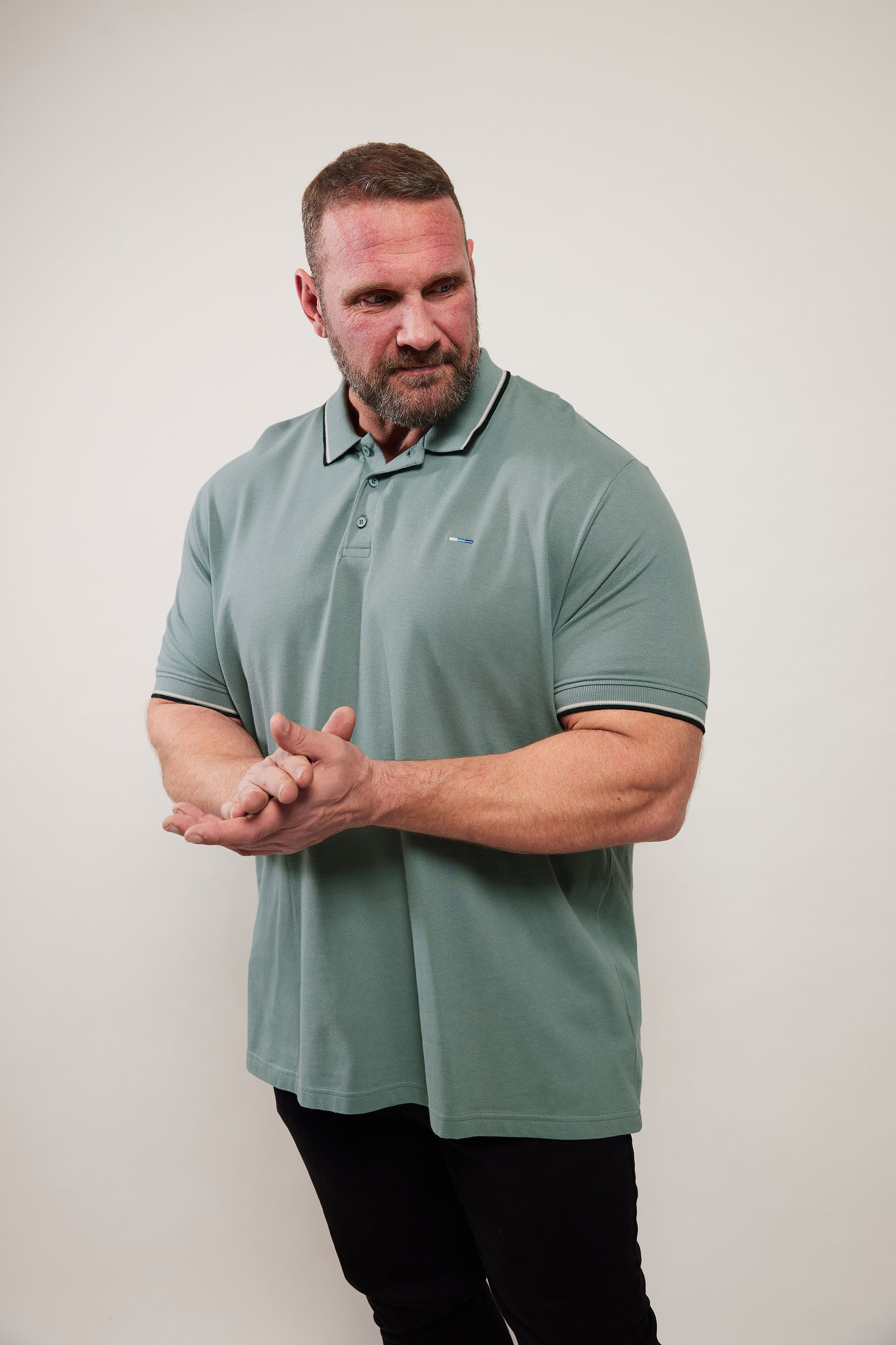 BadRhino Big & Tall Green Tipped Core Polo Shirt | BadRhino 1
