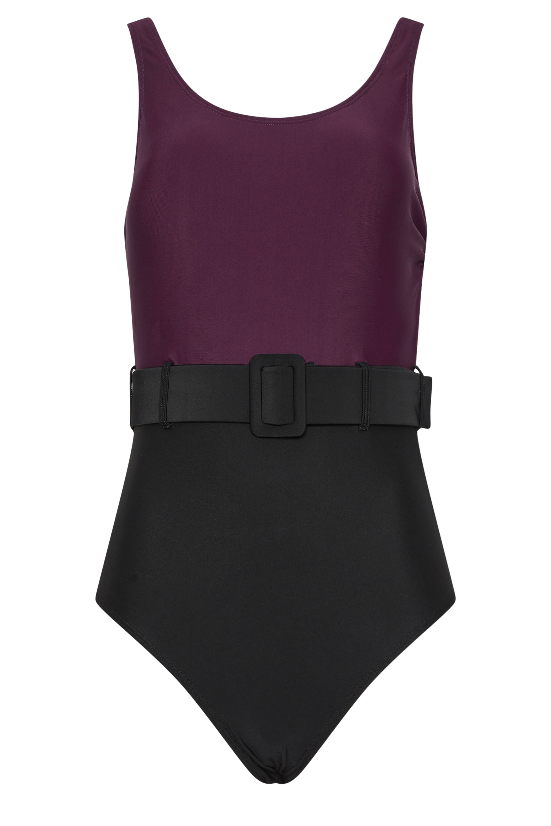 LTS Tall Black Colour Block Belted Swimsuit | Long Tall Sally 7