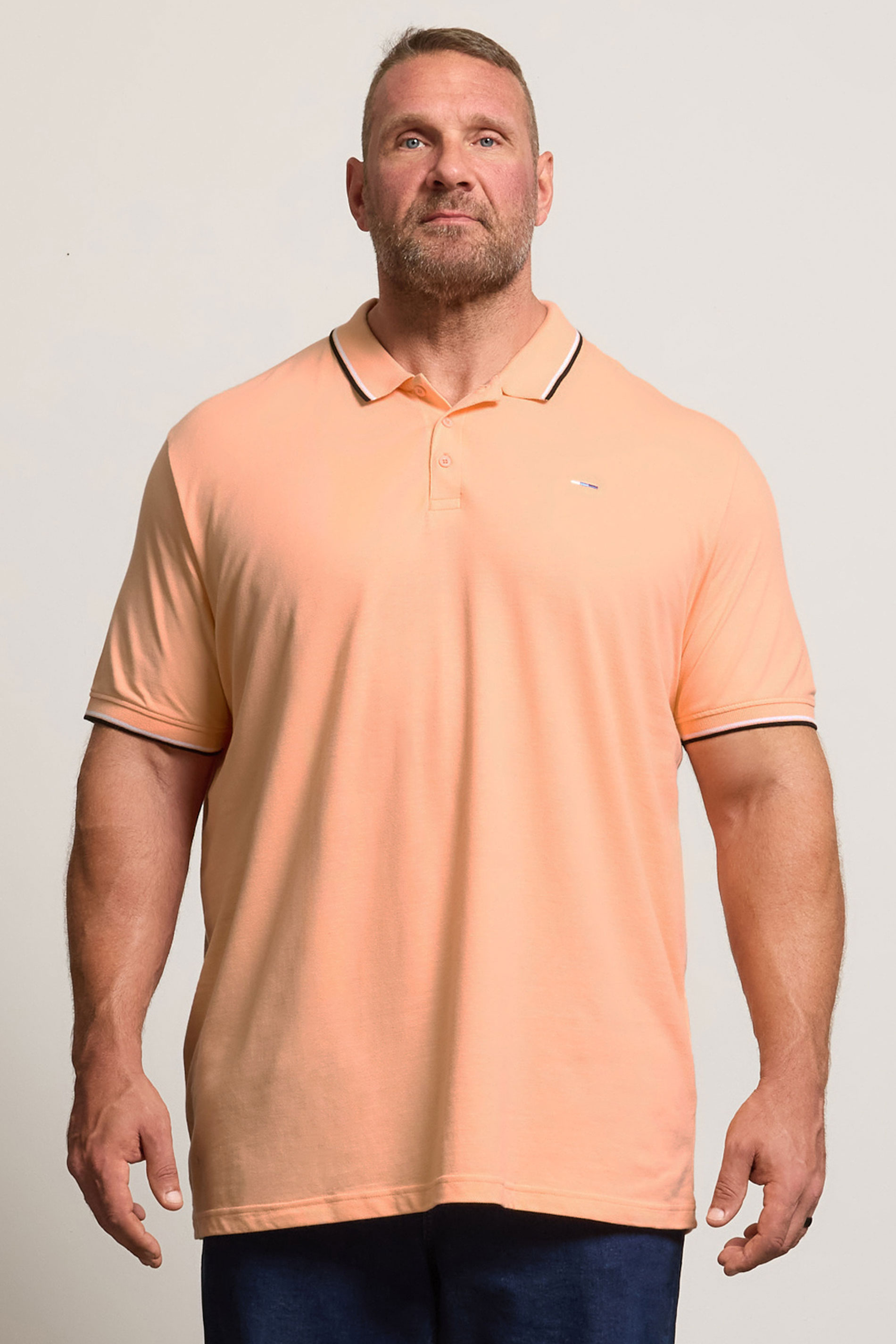 BadRhino Big & Tall Light Orange Tipped Polo Shirt | BadRhino 1
