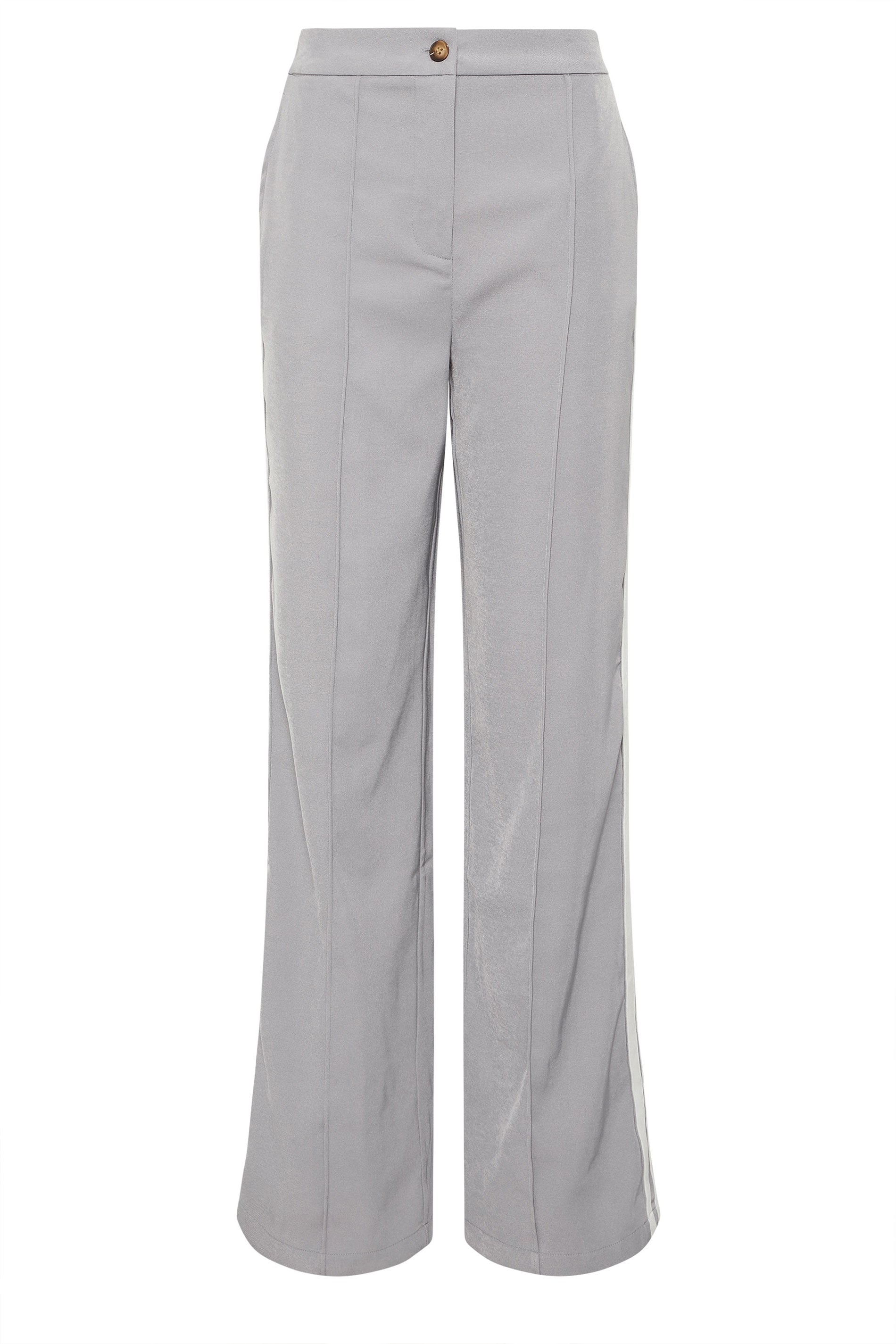 LTS Tall Women's Light Grey Side Stripe Wide Leg Trousers | Long Tall Sally 5