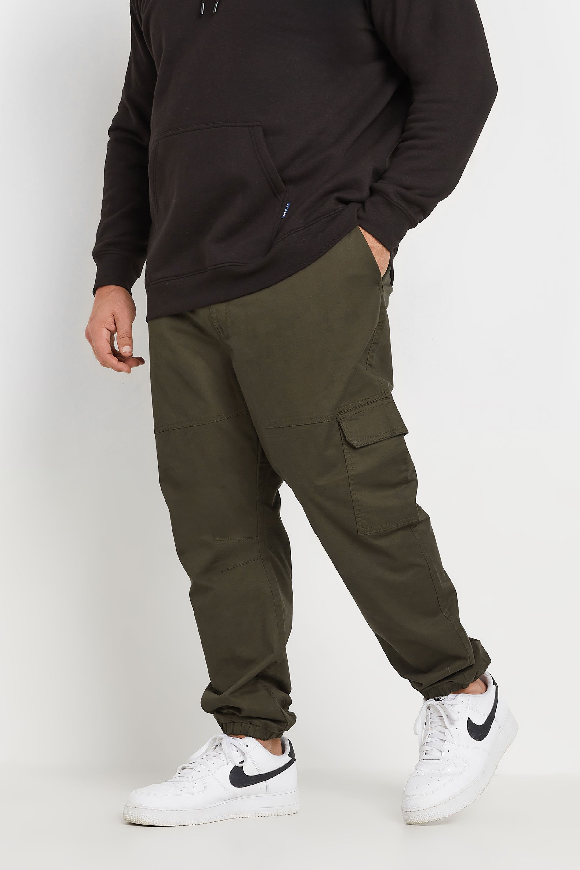 BadRhino Big & Tall Brown Elasticated Waist Cuffed Cargo Trousers | BadRhino 1