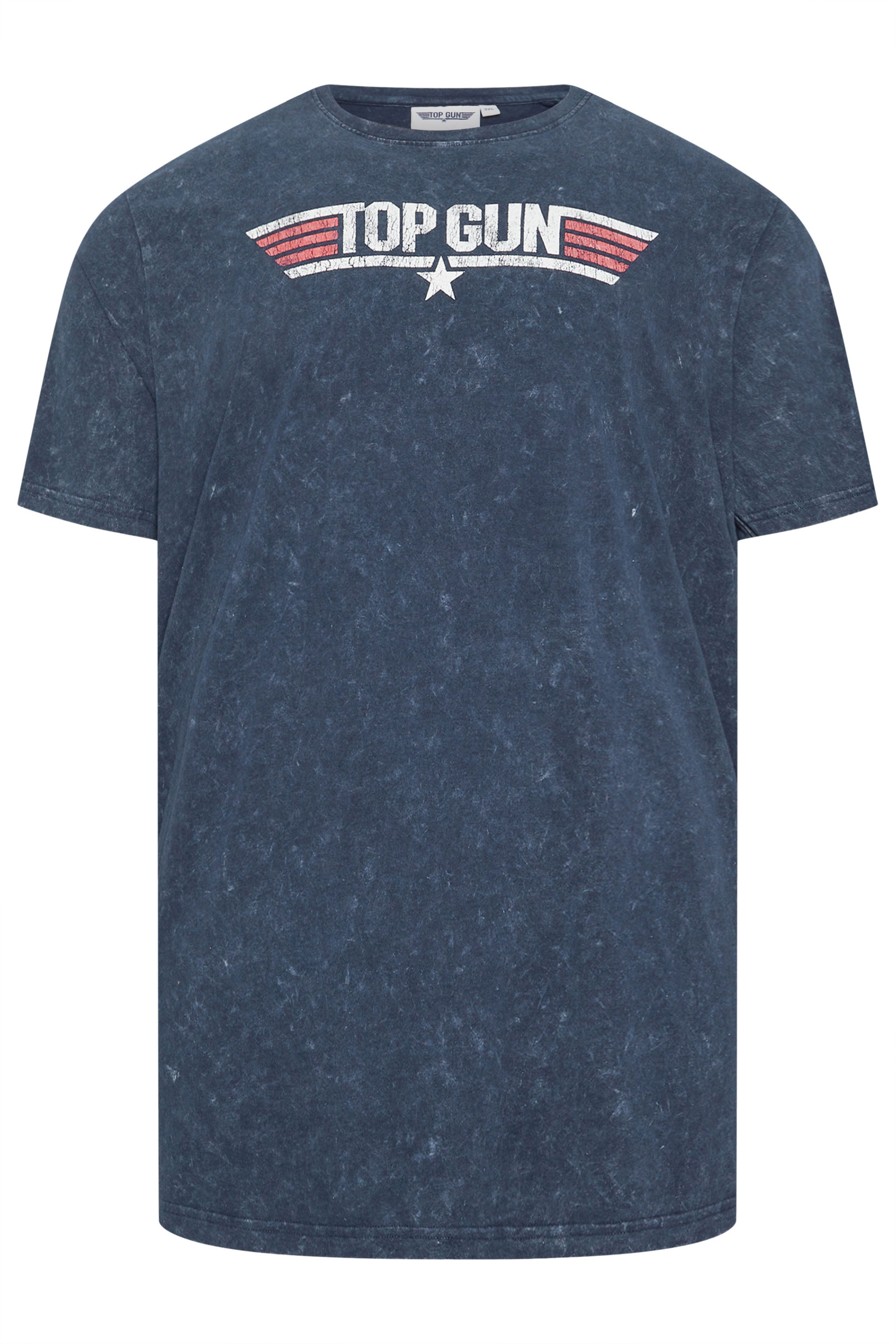 BadRhino Big & Tall Navy Blue Acid Wash Top Gun T-Shirt | BadRhino 4