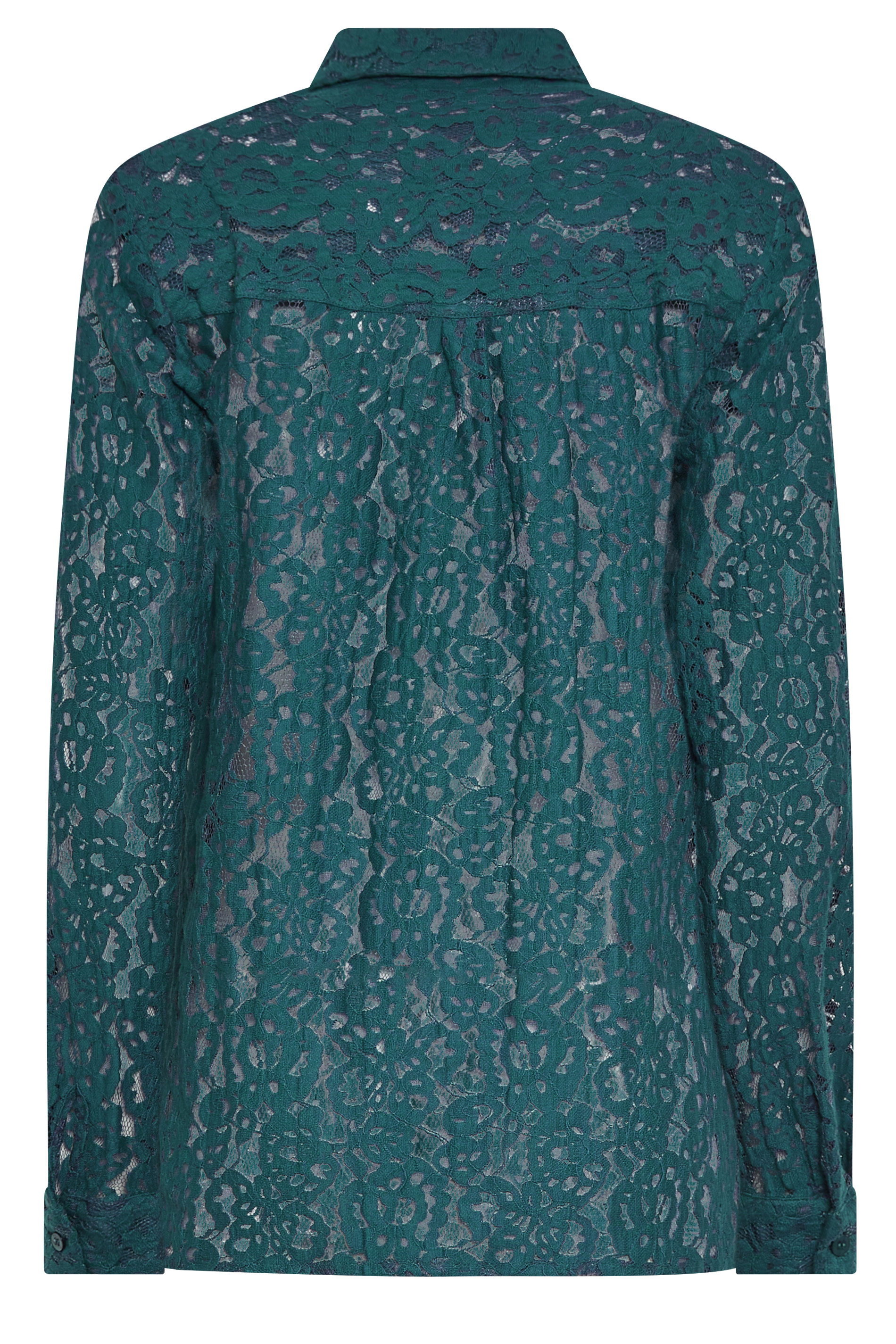 LTS Tall Teal Blue Lace Detail Blouse | Long Tall Sally