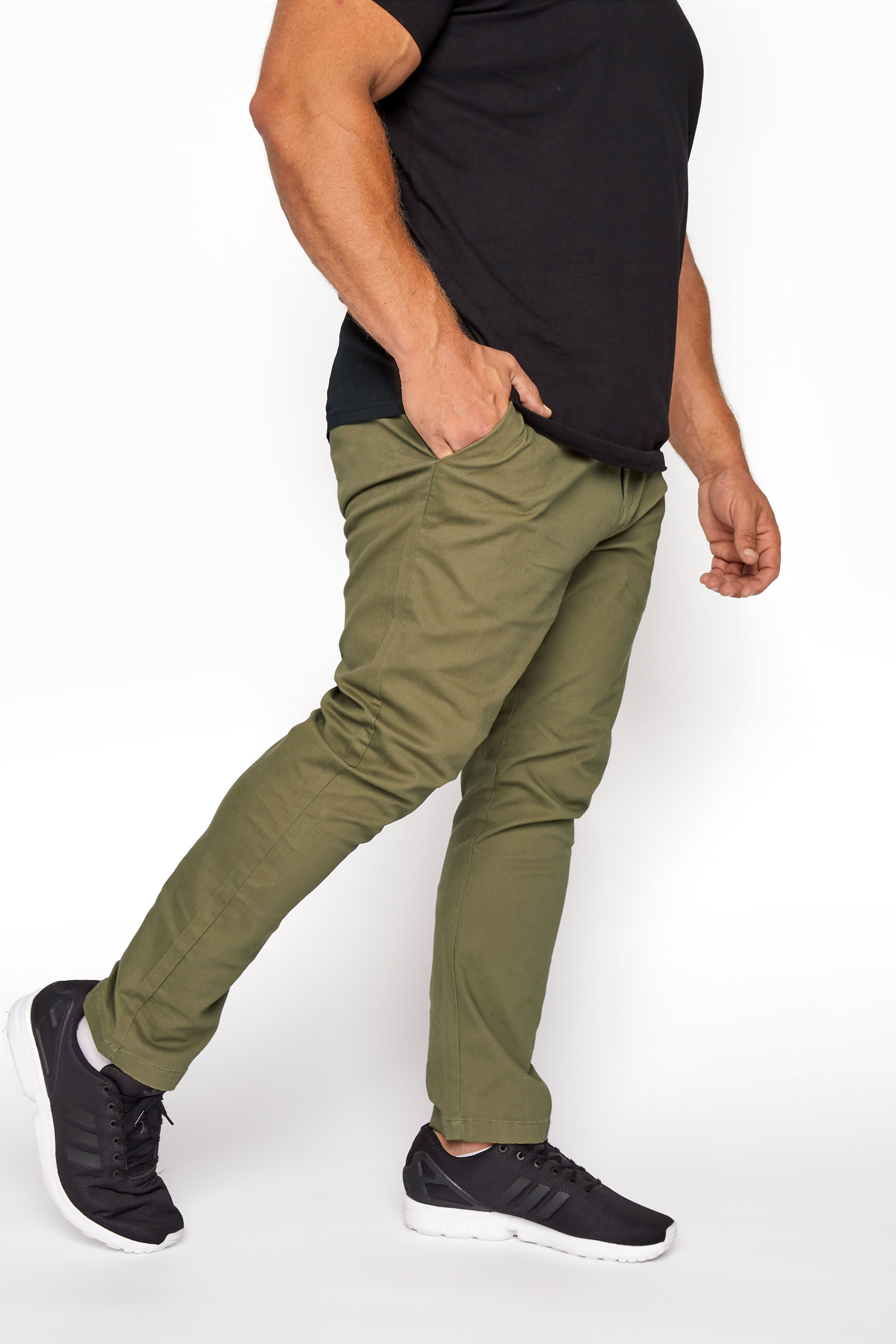 BadRhino Khaki Green Stretch Chinos | BadRhino 4
