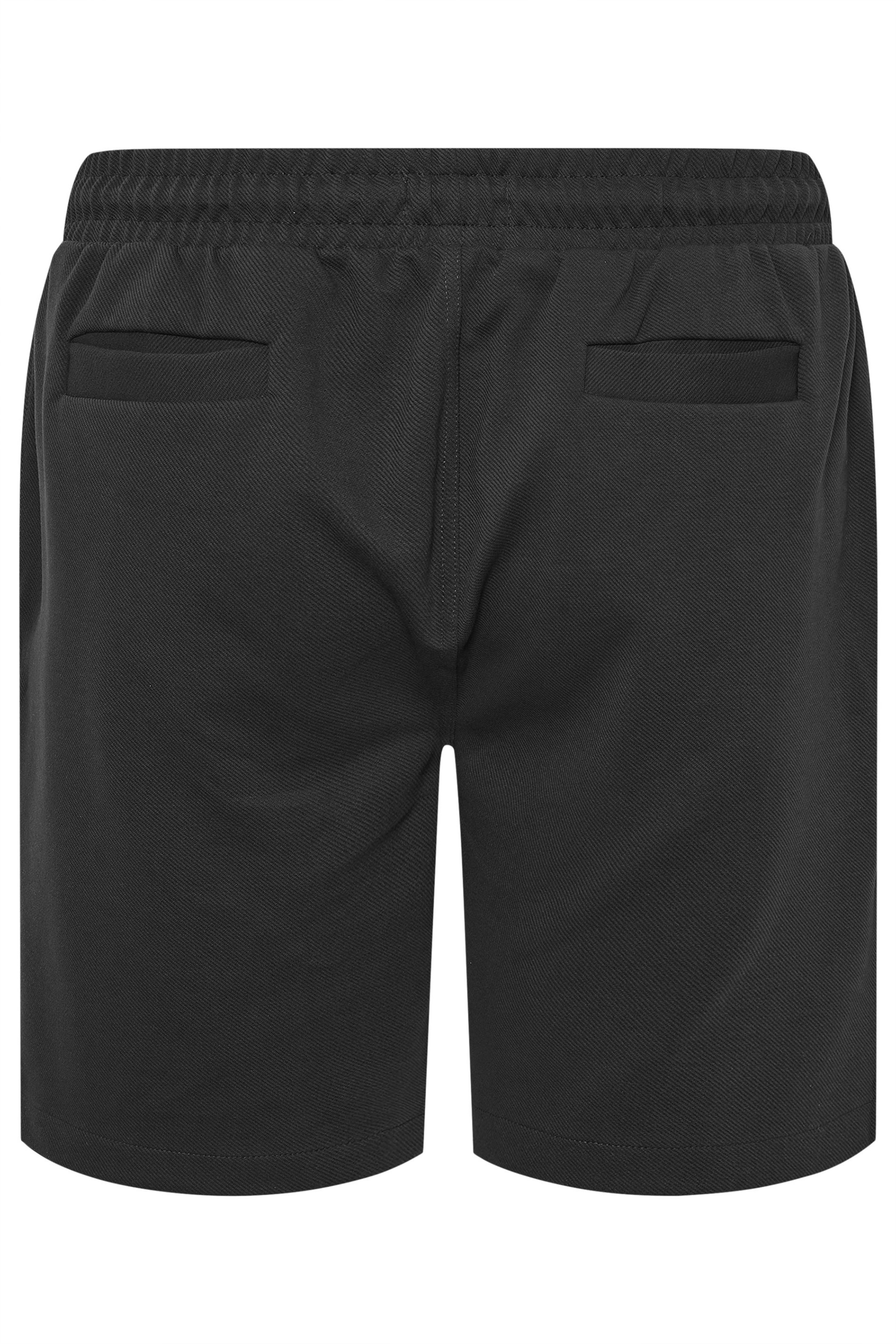BadRhino Big & Tall Black Textured Jersey Shorts | BadRhino   7