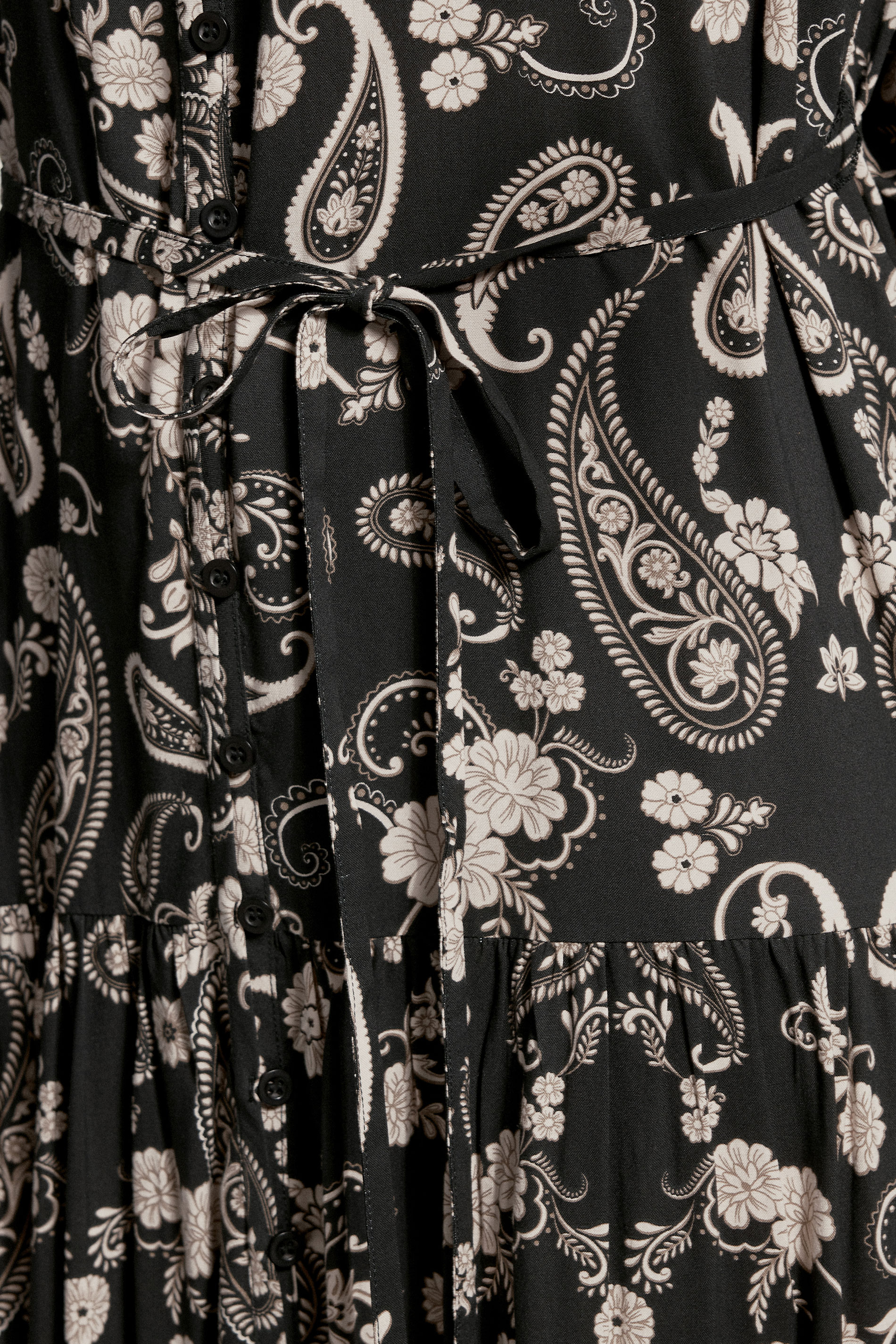 LTS Tall Black Paisley Tie Waist Maxi Dress | Long Tall Sally 5