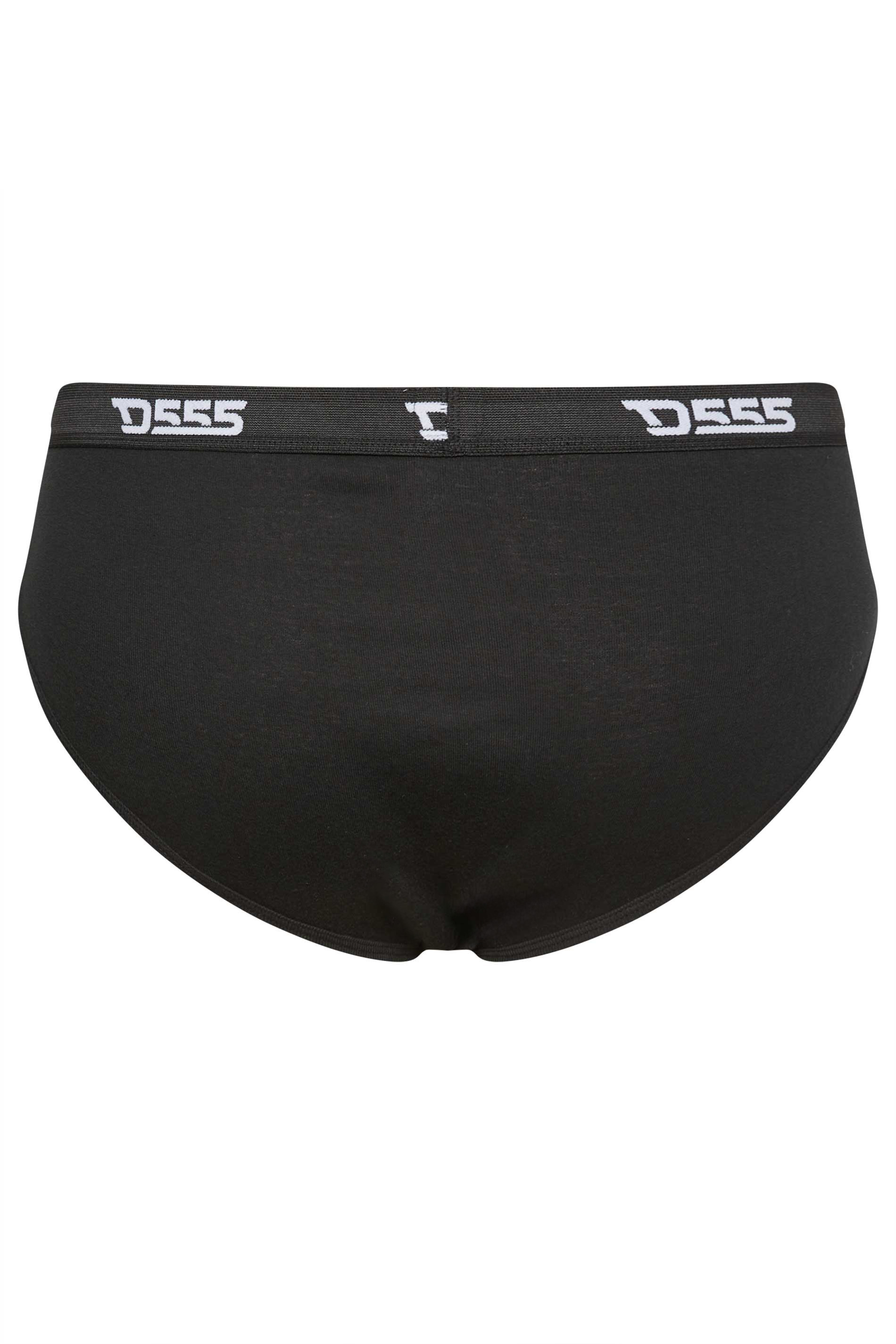 D555 2 PACK Big & Tall Black Branded Front Cotton Briefs | BadRhino 6