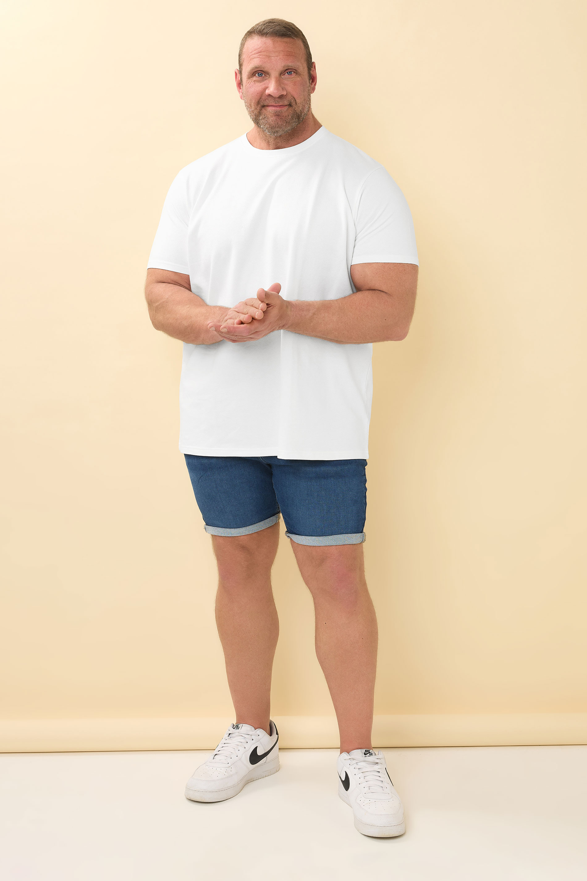 BadRhino Big & Tall White Textured T-Shirt | BadRhino 2