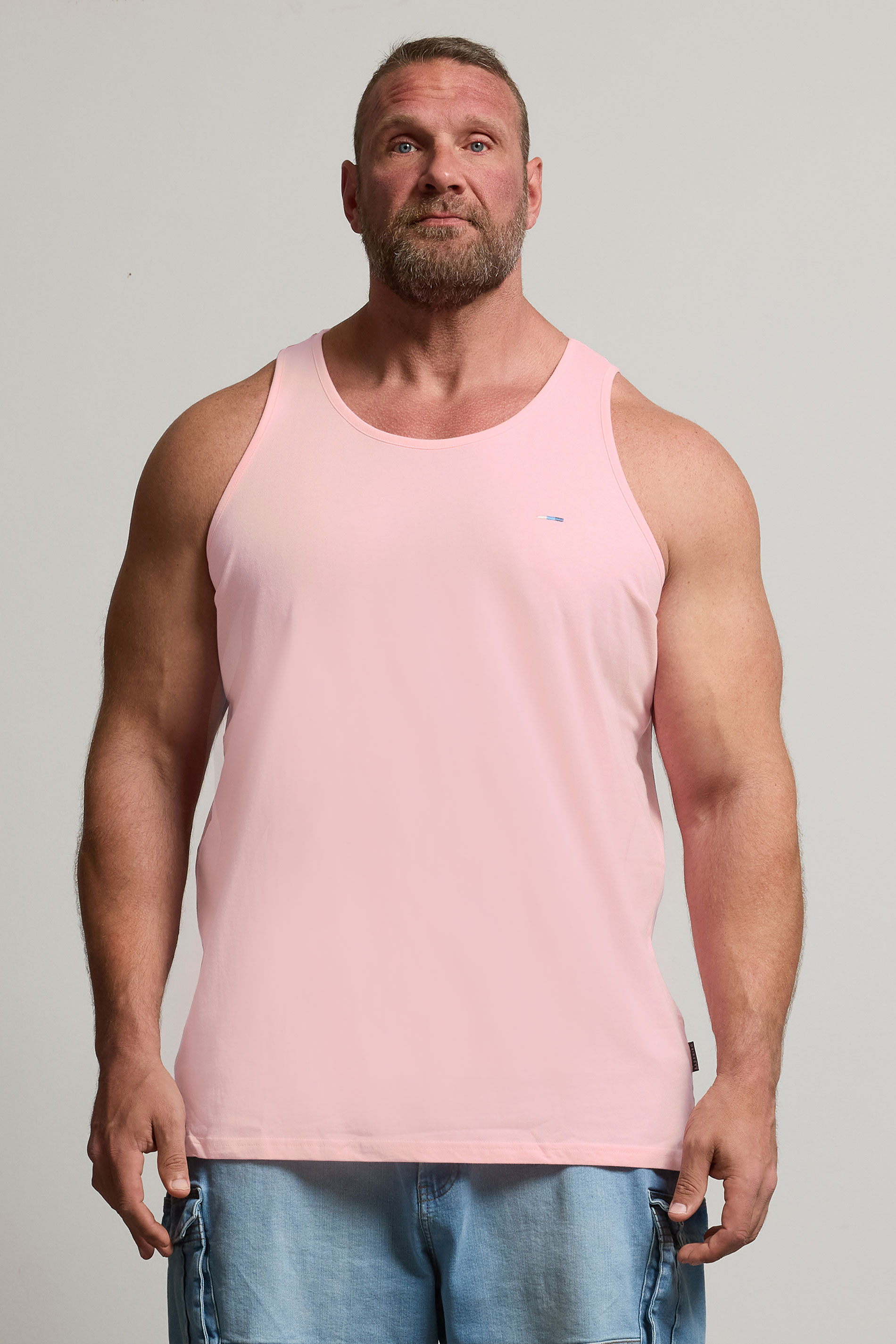 BadRhino Big & Tall Light Pink Vest Top | BadRhino 1