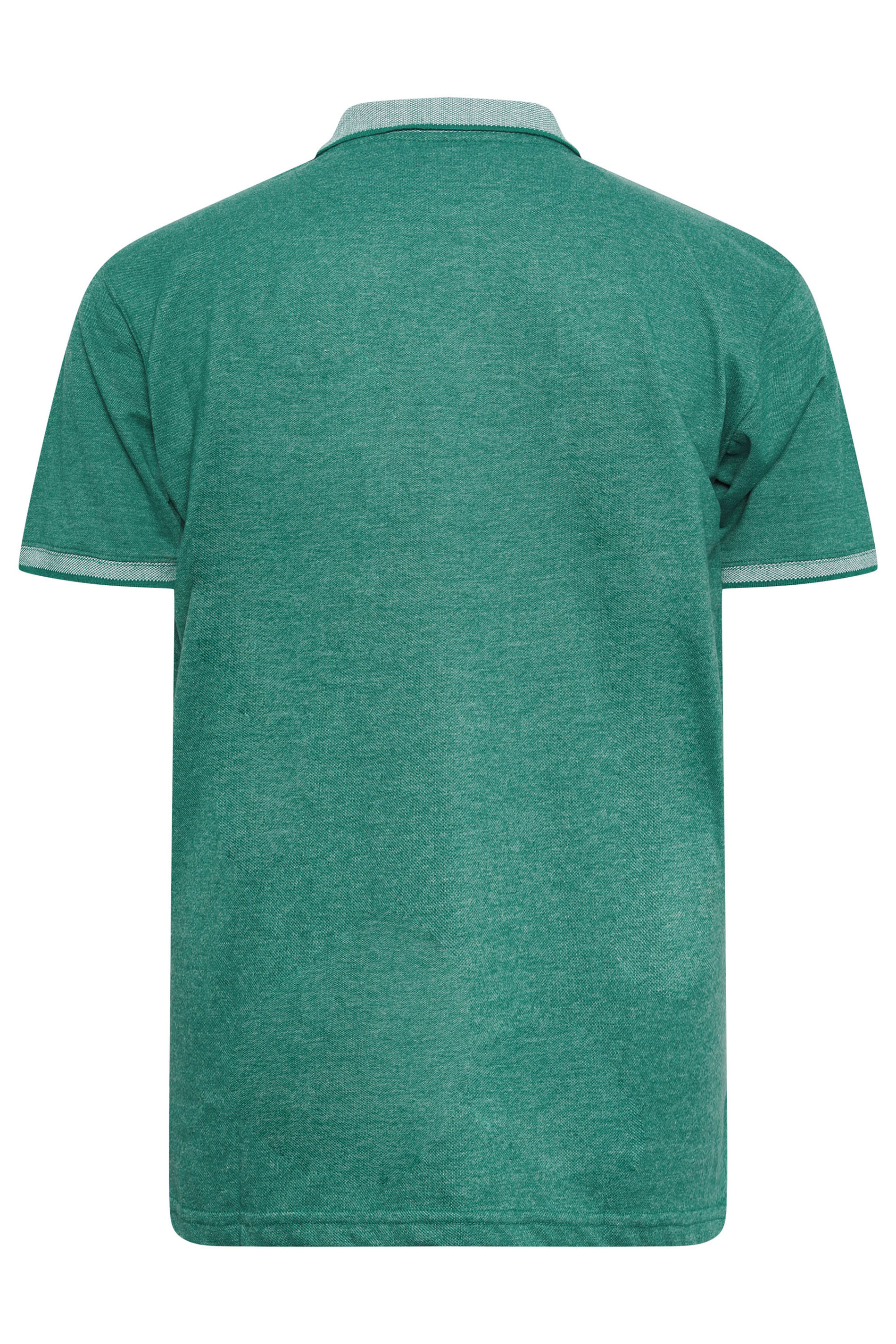 KAM Big & Tall Green Marl Jacquard Polo Shirt | BadRhino 3