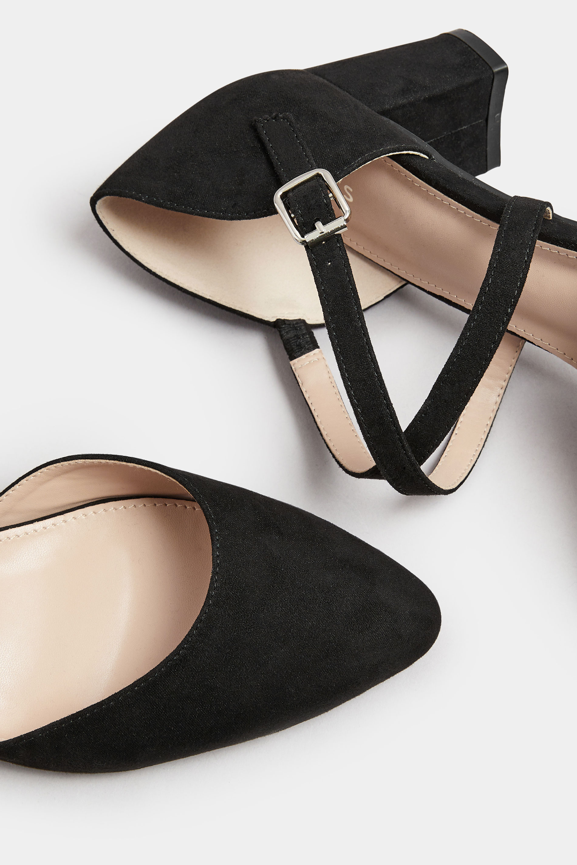 LTS Black Cross Strap Mary Jane Block Heel In Standard Fit | Long Tall Sally 5