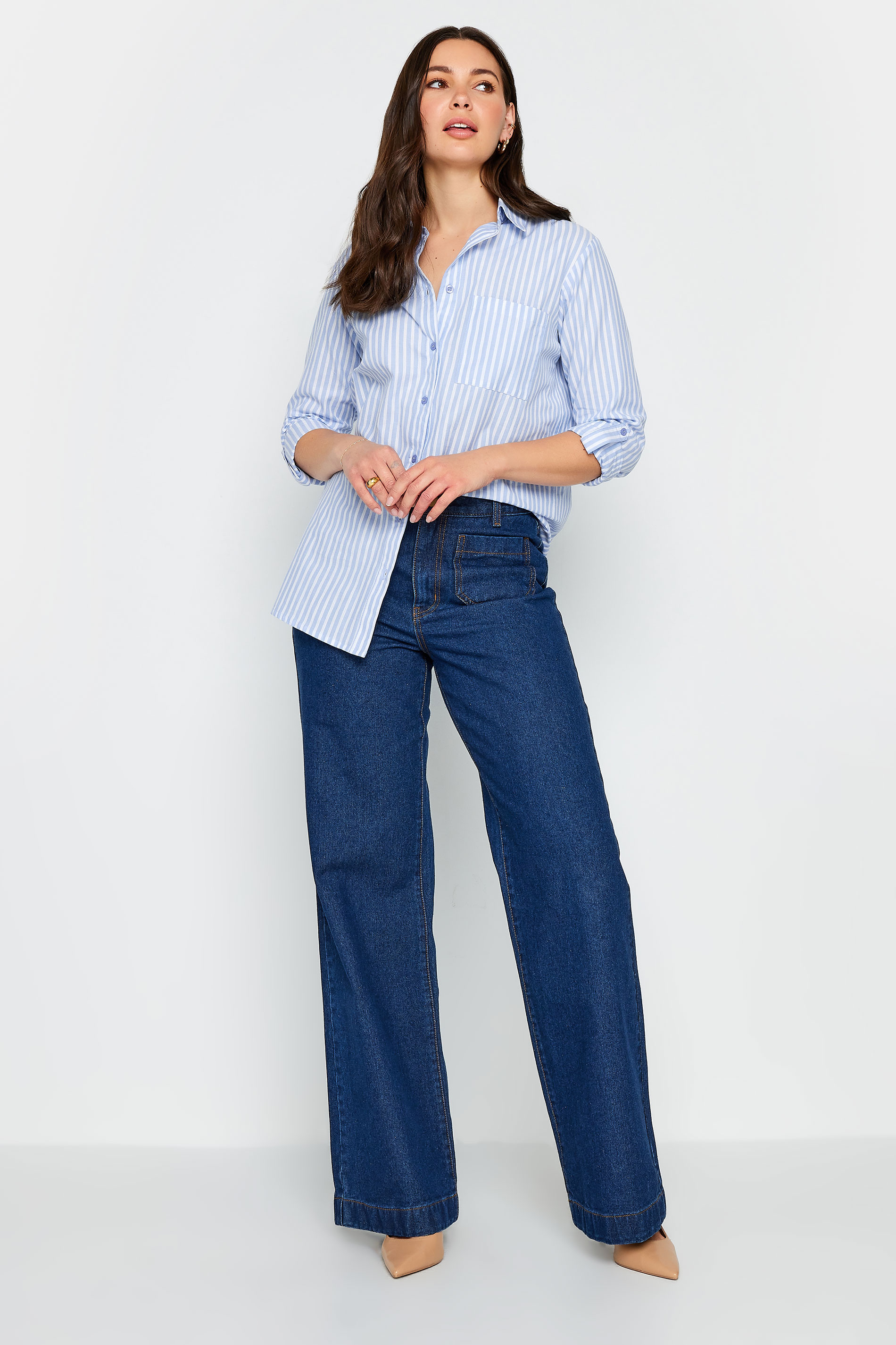 LTS Tall Womens Blue Stripe Shirt | Long Tall Sally 2