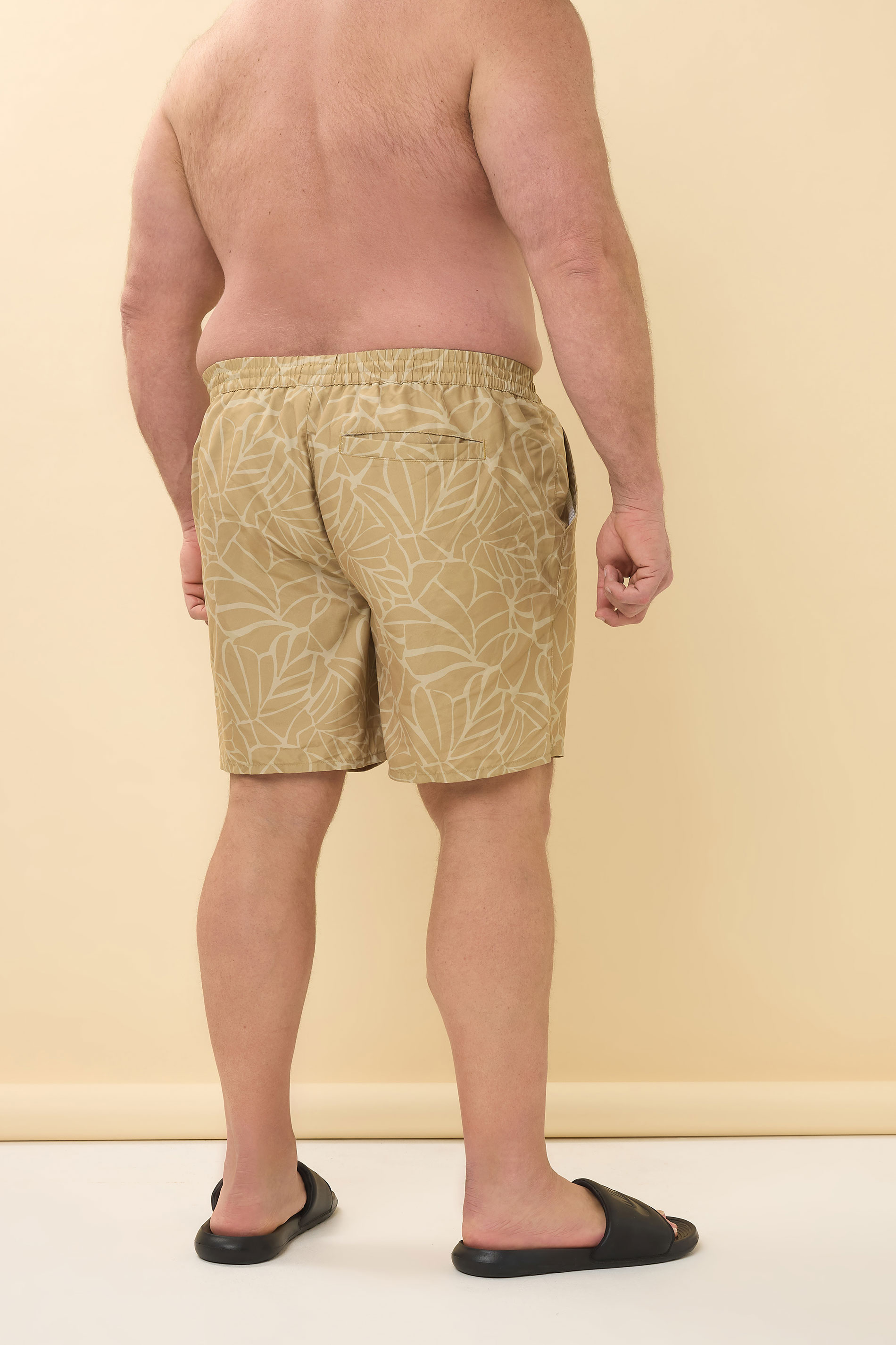 BadRhino Big & Tall Brown Abstract Print Swim Shorts | BadRhino 4