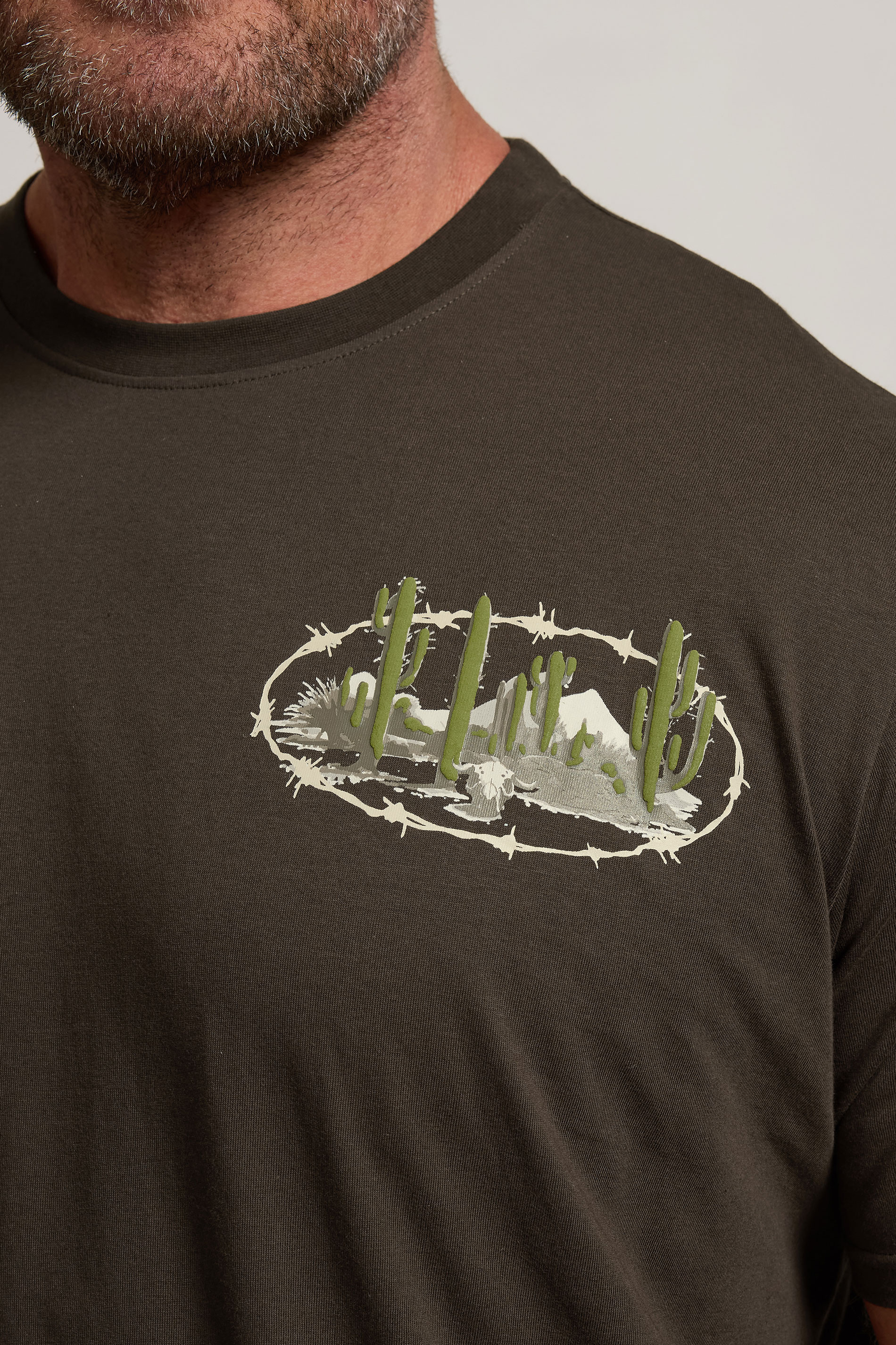 BadRhino Big & Tall Chocolate Brown 'Out West' Graphic T-Shirt | BadRhino 5